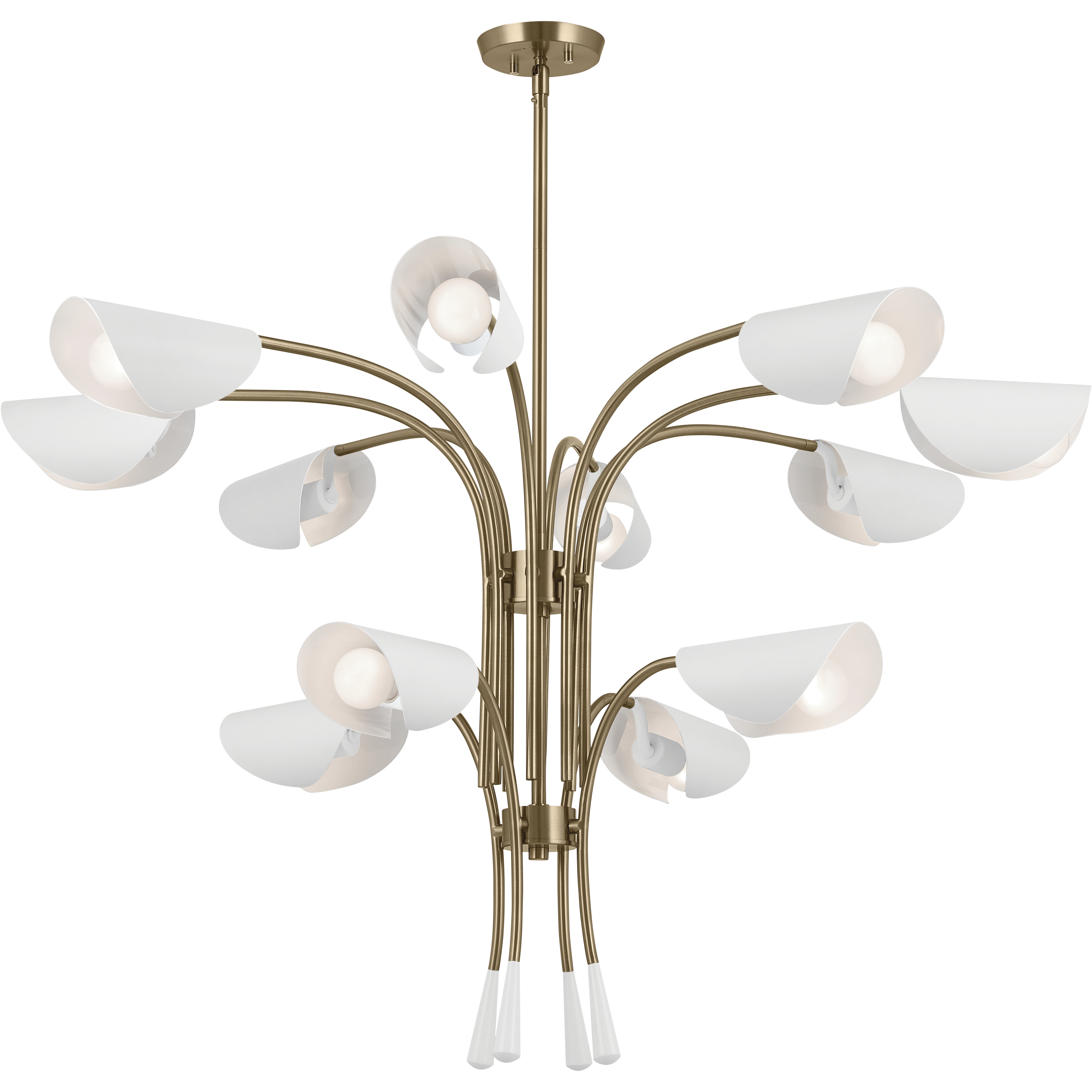 Arcus LED 46.25 inch Champagne Bronze with White Chandelier Ceiling Light