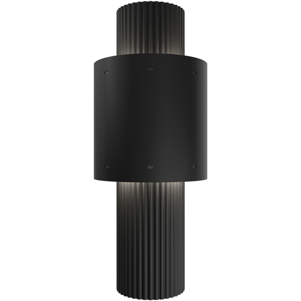 Piston LED 14 inch Black Outdoor Wall Light in 3000K, dweLED