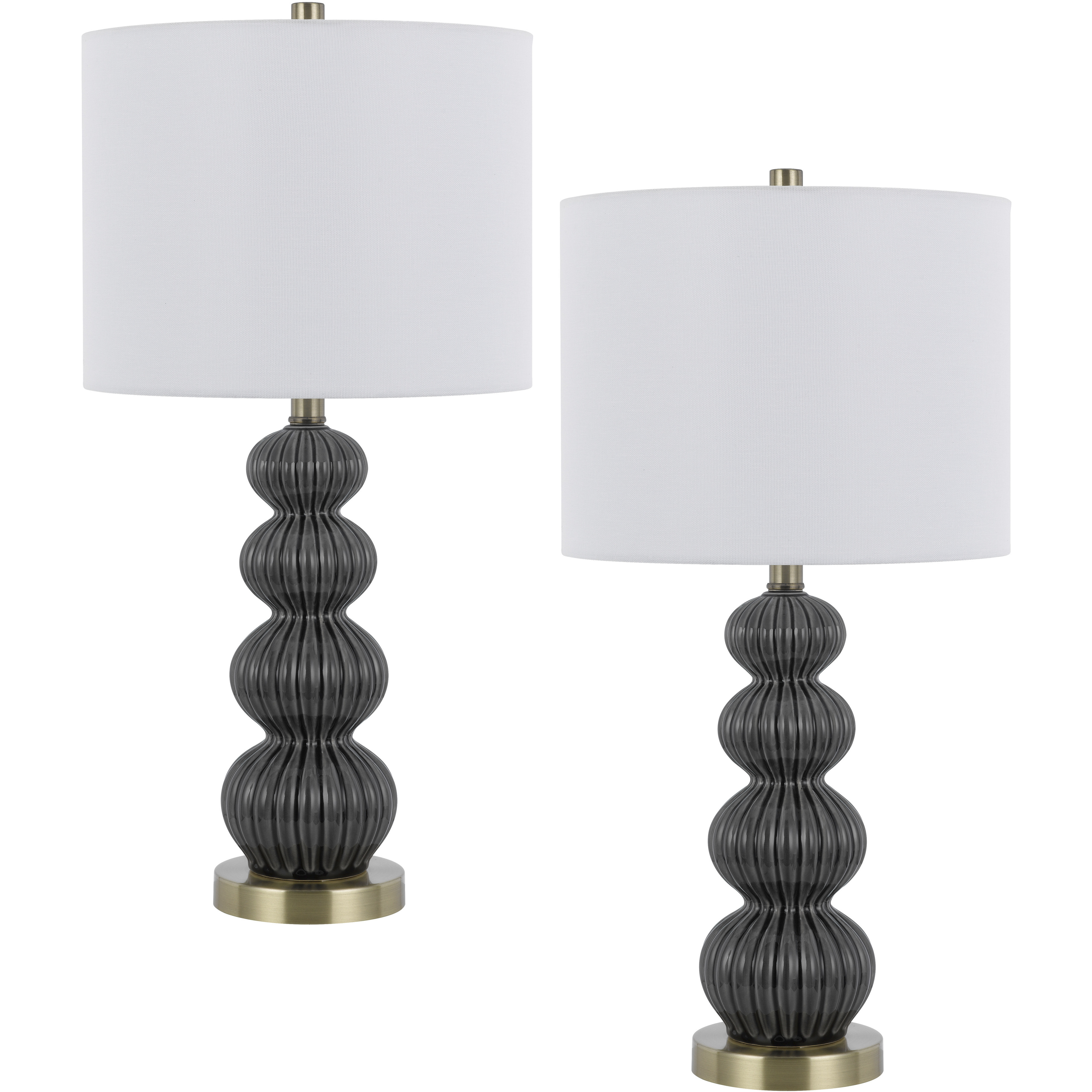 Carlisle 26 inch 100.00 watt Dark Grey Table Lamp Set Portable Light