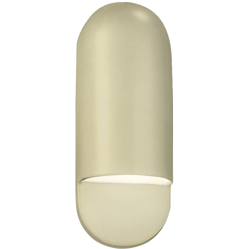 Ambiance Collection - Capsule 1 Light 5 inch Vanilla Gloss Outdoor Wall Sconce in Replaceable Bulb, 4D x 14H, Form+Finish+Function