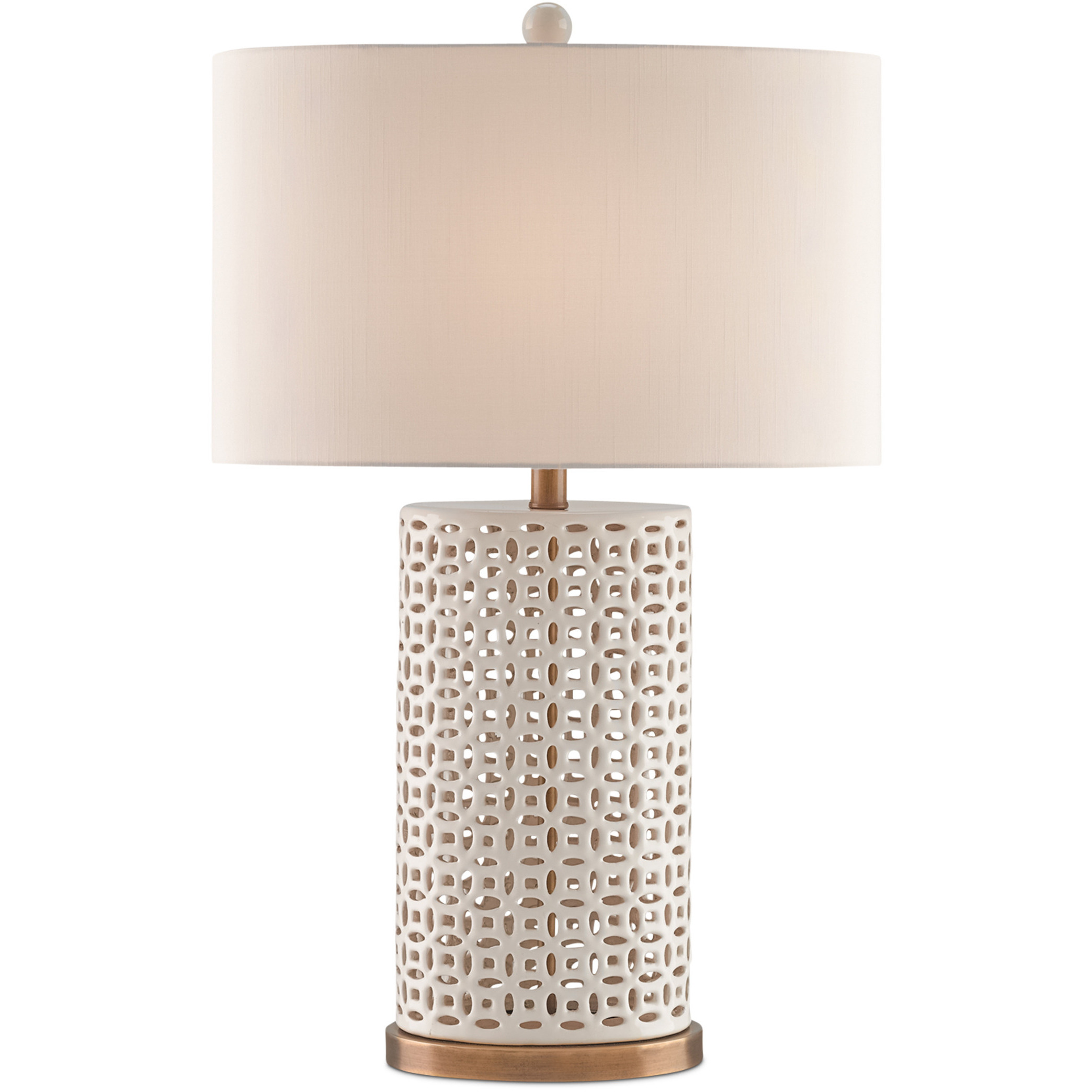 Bellemeade 29 inch 150 watt Ivory and Antique Brass Table Lamp Portable Light
