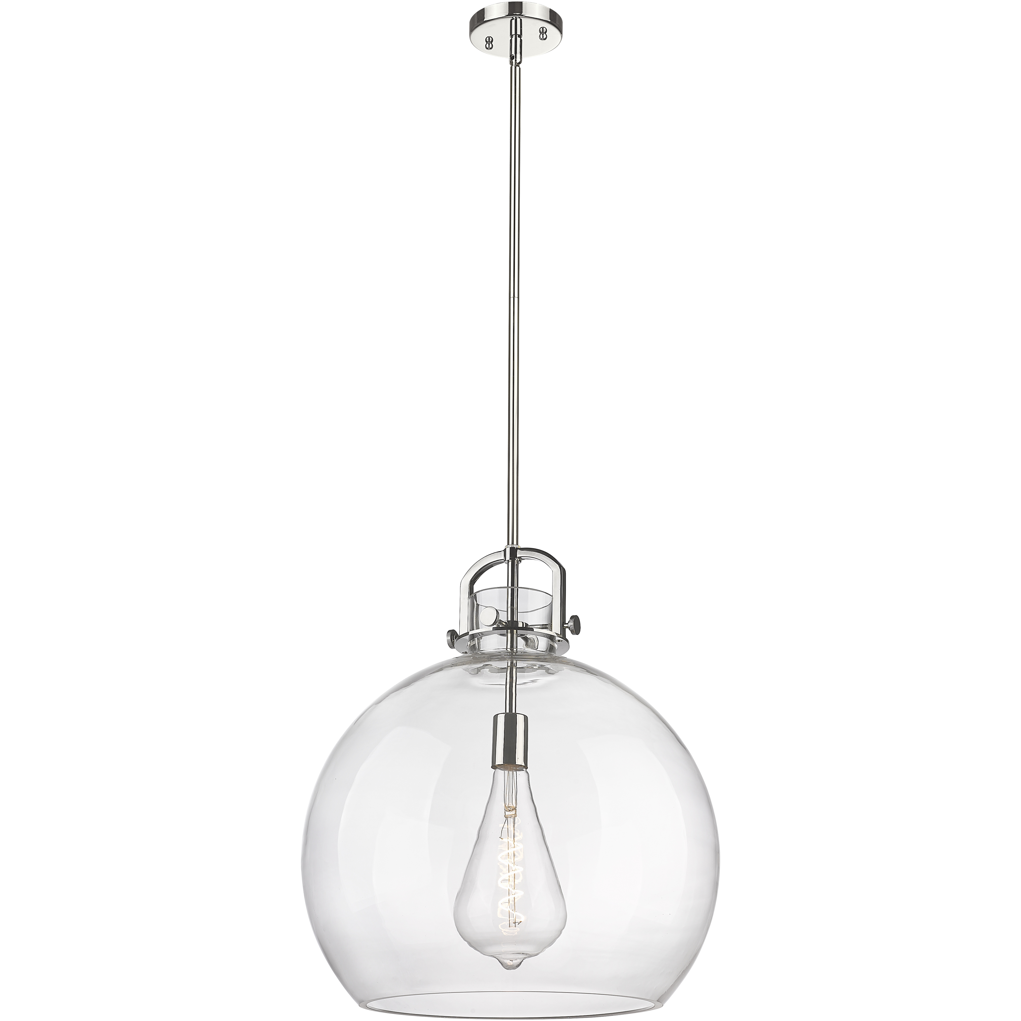 Newton Sphere 1 Light 18 inch Polished Nickel Pendant Ceiling Light in Clear Glass