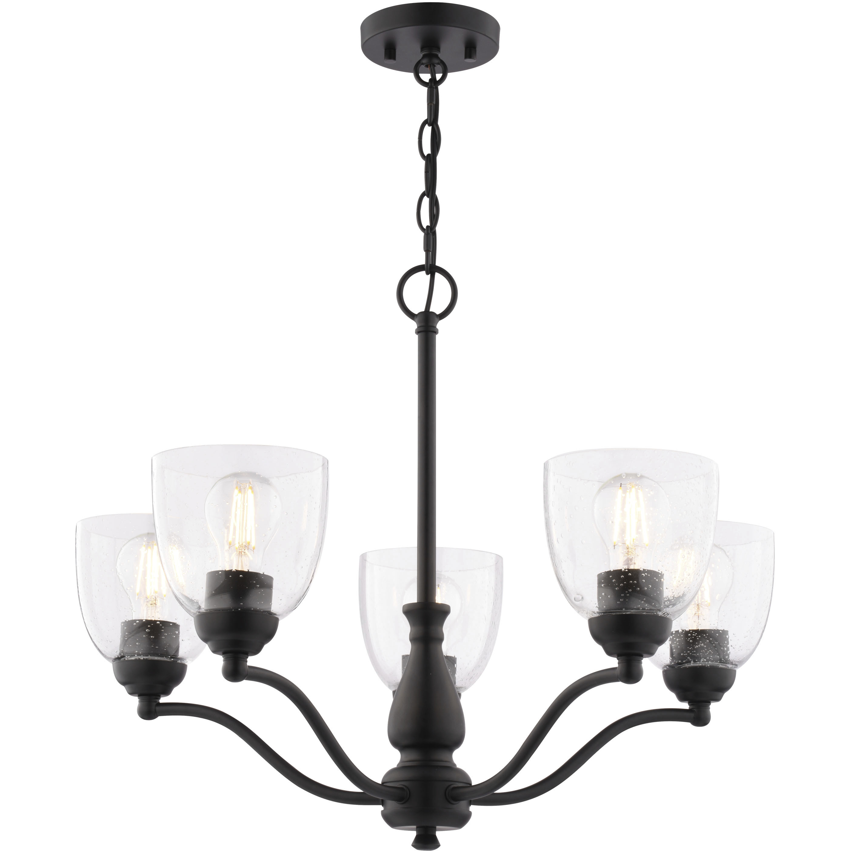 Bellwood 5 Light 24.5 inch Matte Black Chandelier Ceiling Light