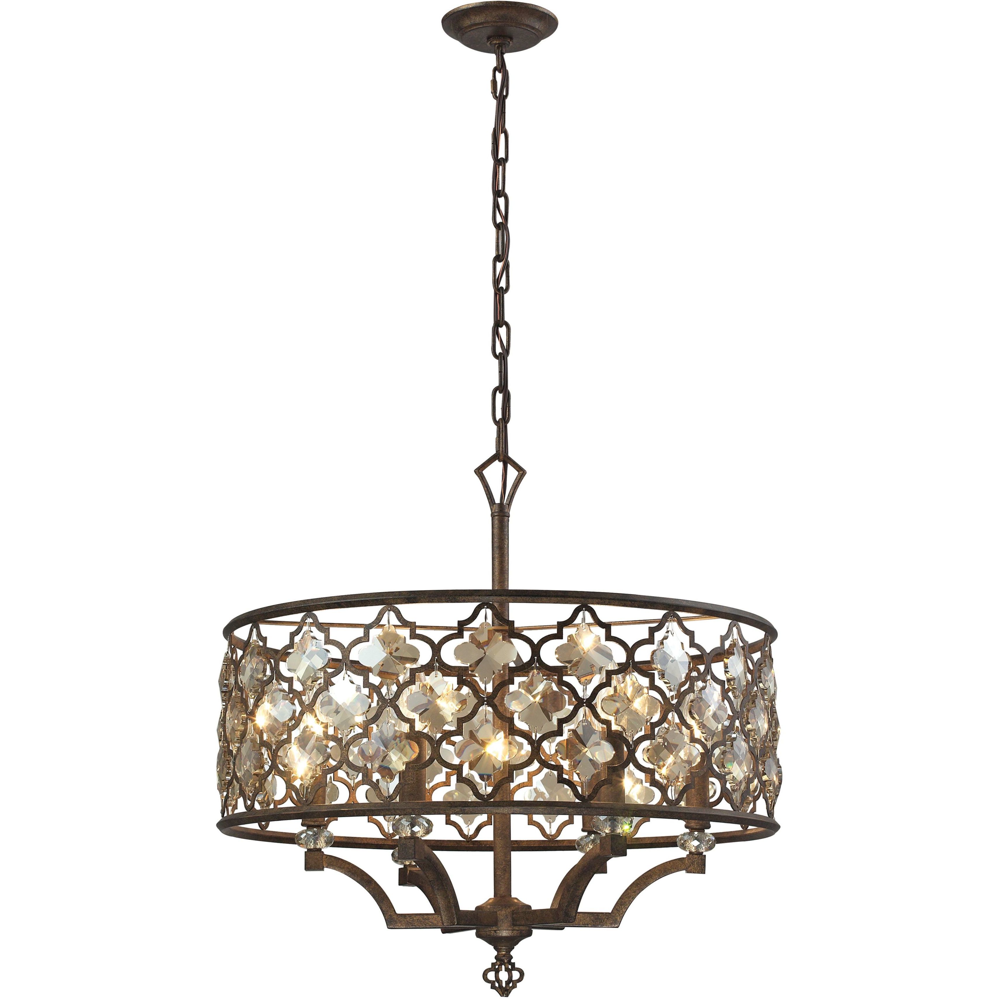 Armand 6 Light 24 inch Weathered Bronze with Clear Chandelier Ceiling Light