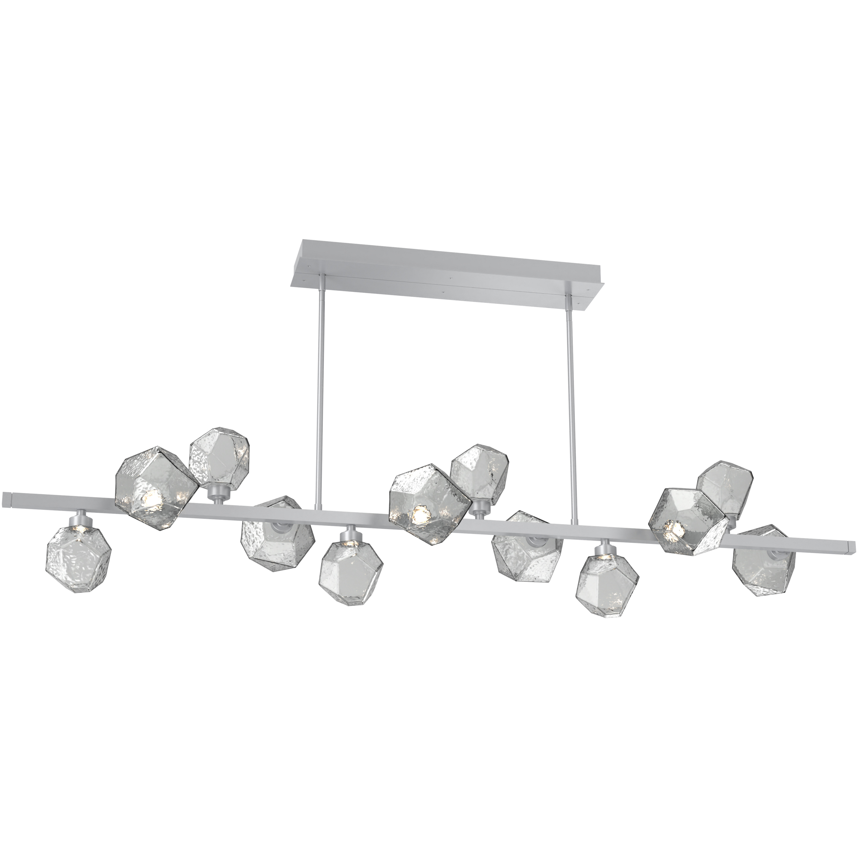 Gem LED 72 inch Salt White Chandelier Ceiling Light in 3000K LED, Smoke, Twisted Branch