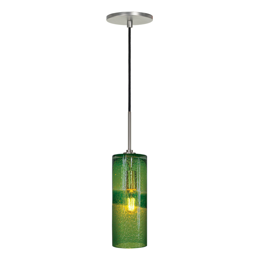 Envisage Vi 1 Light 4.75 inch Brushed Nickel Mini Pendant Ceiling Light in Envisage Green