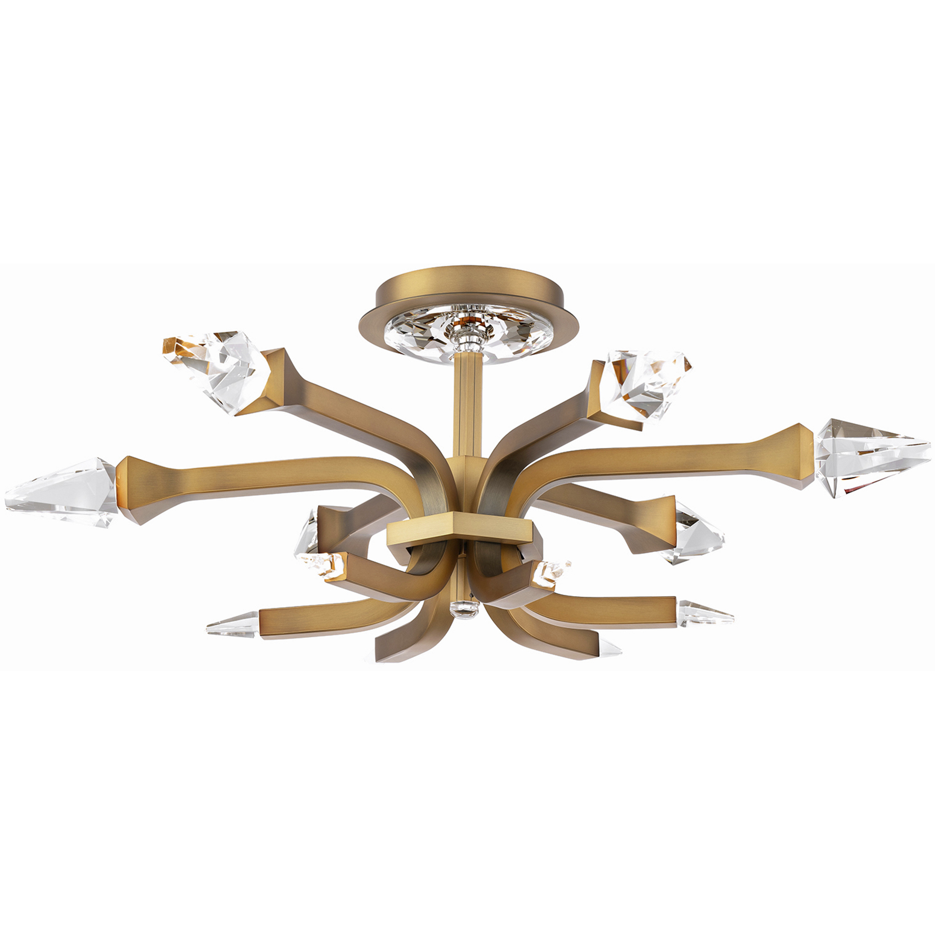 Beyond Plumeria LED 23.9 inch Aged Brass Semi-Flush Mount Ceiling Light