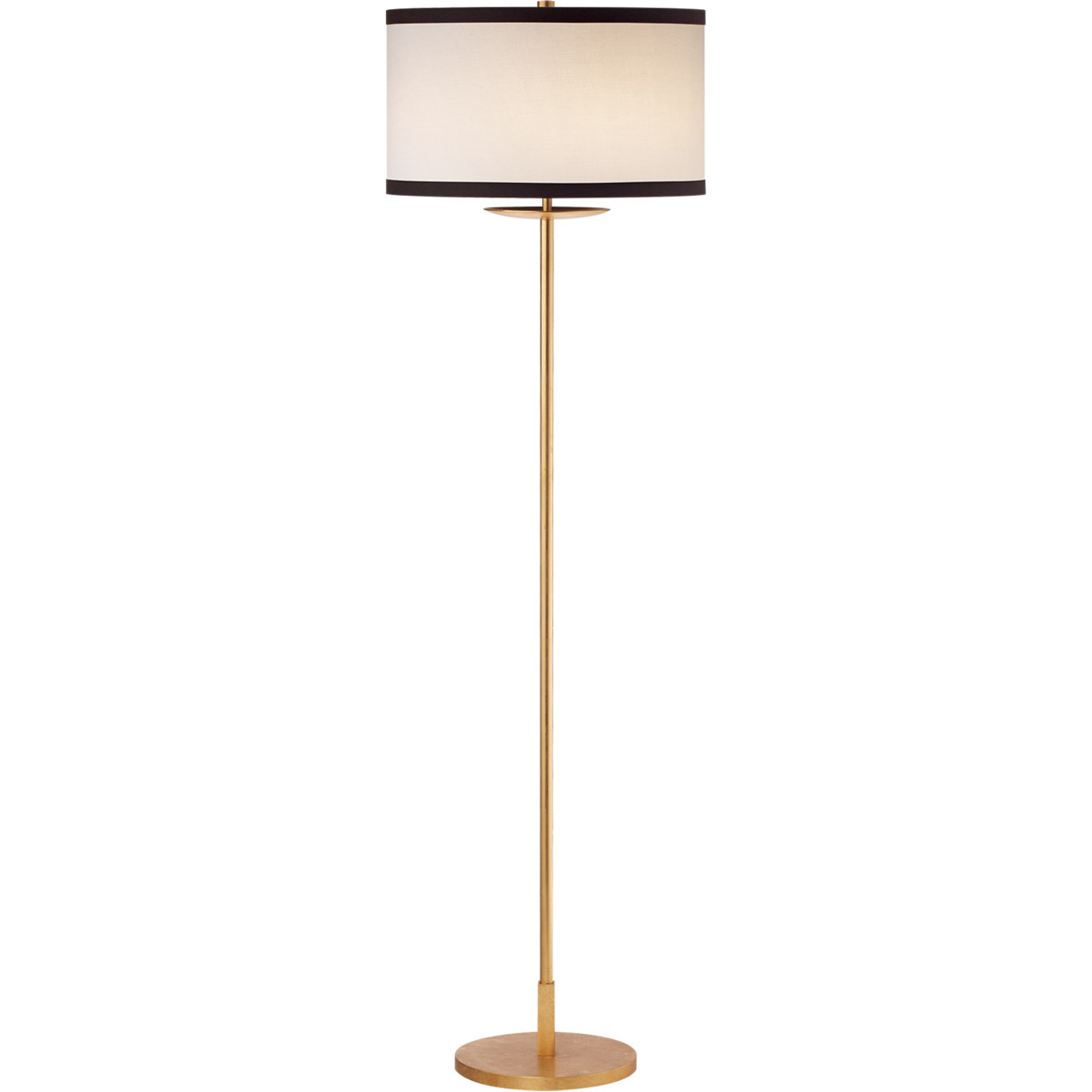 kate spade new york Walker 58 inch 100 watt Gild Floor Lamp Portable Light in Cream Linen with Black Linen Trim, Medium