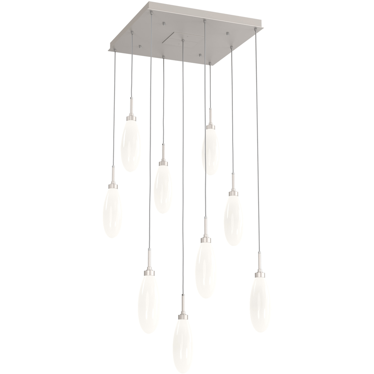 Fiori LED Metallic Beige Silver Multi-Port Ceiling Light, Square Multi-Port