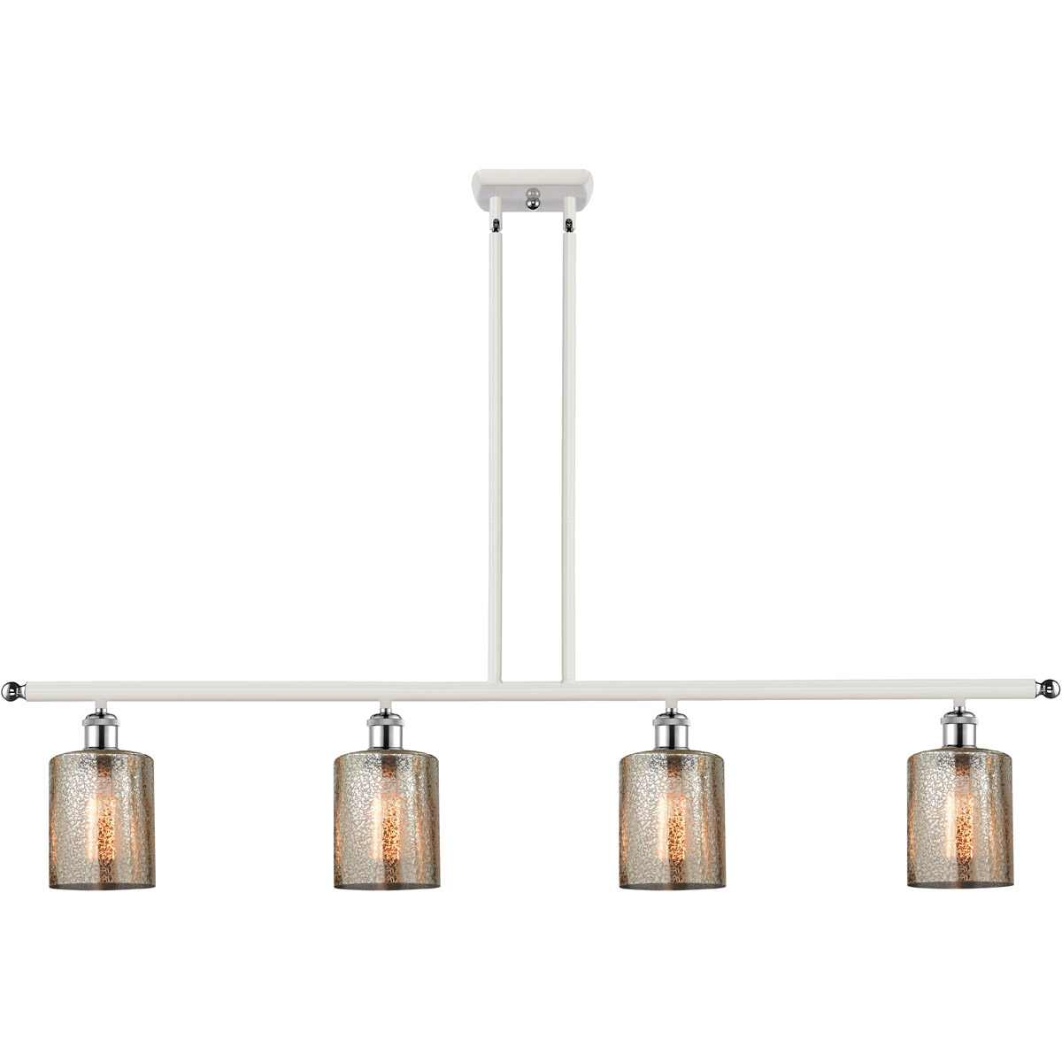 Ballston Cobbleskill LED 48 inch White and Polished Chrome Island Light Ceiling Light in Mercury Glass, Ballston