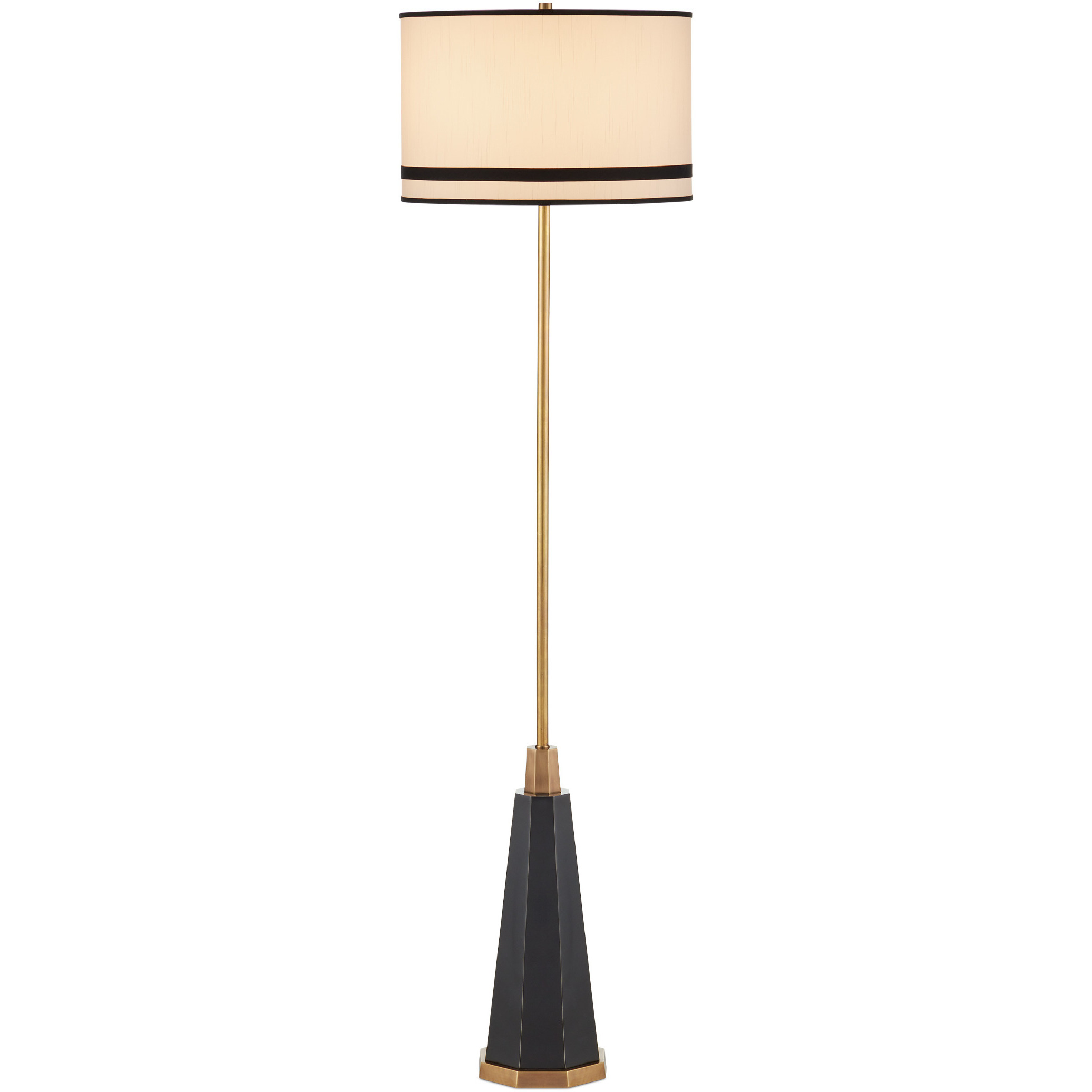 Gieves 64.5 inch 150 watt Black and Bronze and Antique Brass Floor Lamp Portable Light