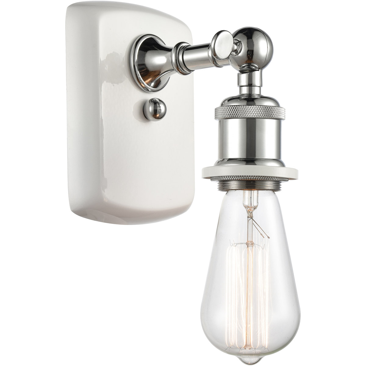 Ballston Bare Bulb LED 5 inch White and Polished Chrome Sconce Wall Light, Ballston