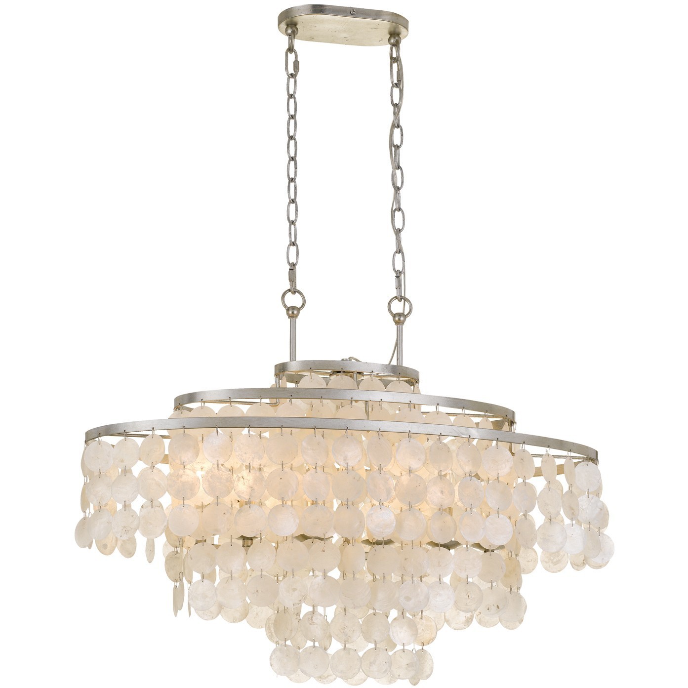 Brielle 6 Light 30 inch Antique Silver Linear Chandelier Ceiling Light