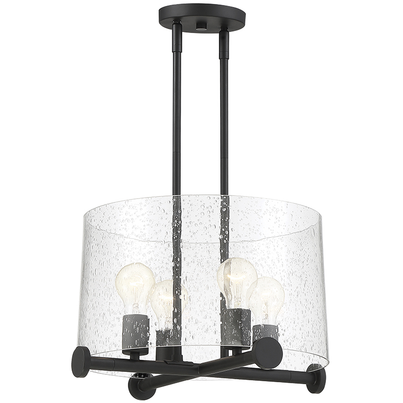 Matteson 4 Light 15.75 inch Matte Black Pendant Ceiling Light