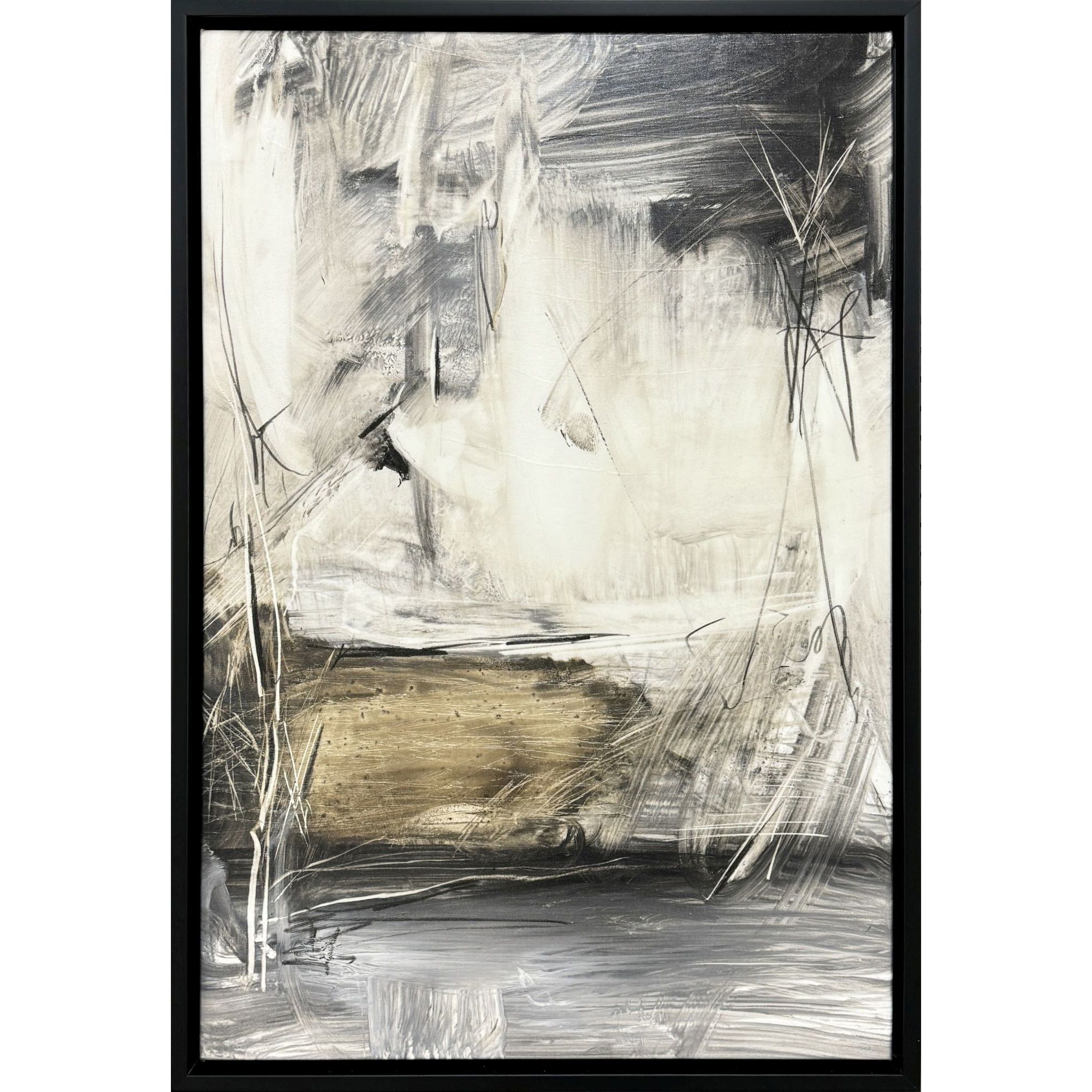Back Around White and Black and Brown and Gray Canvas