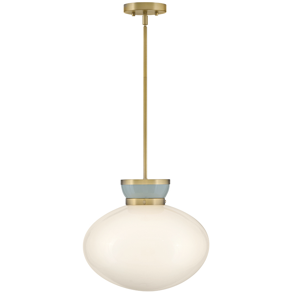 Lucy 1 Light 15 inch Lacquered Brass with Seafoam Pendant Ceiling Light