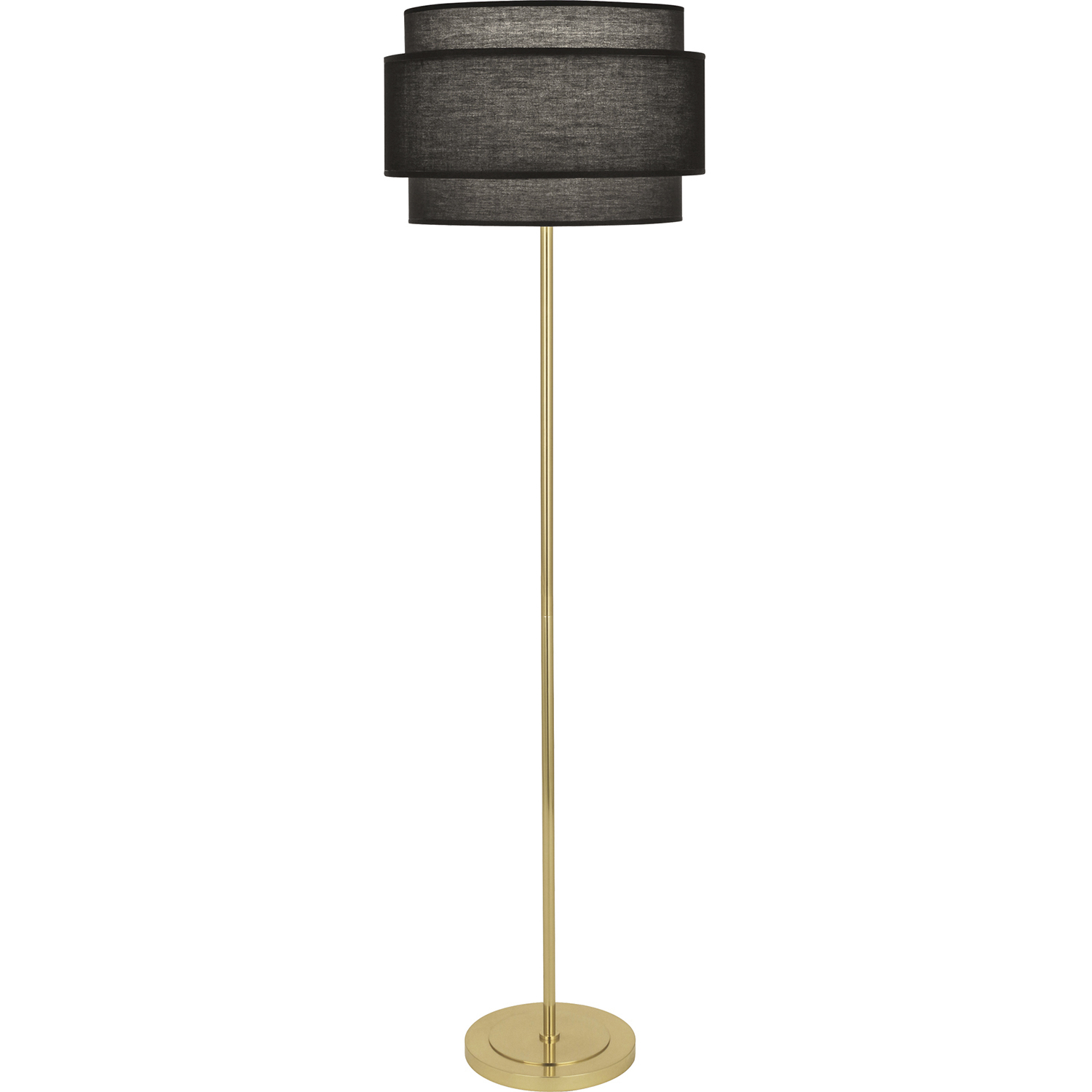 Decker 62.63 inch 150 watt Modern Brass Floor Lamp Portable Light in Raven Black
