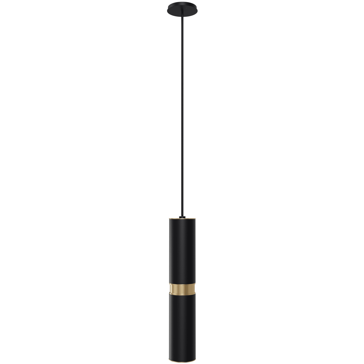 Cicada LED 3 inch Black with Knurled Brass Pendant Ceiling Light