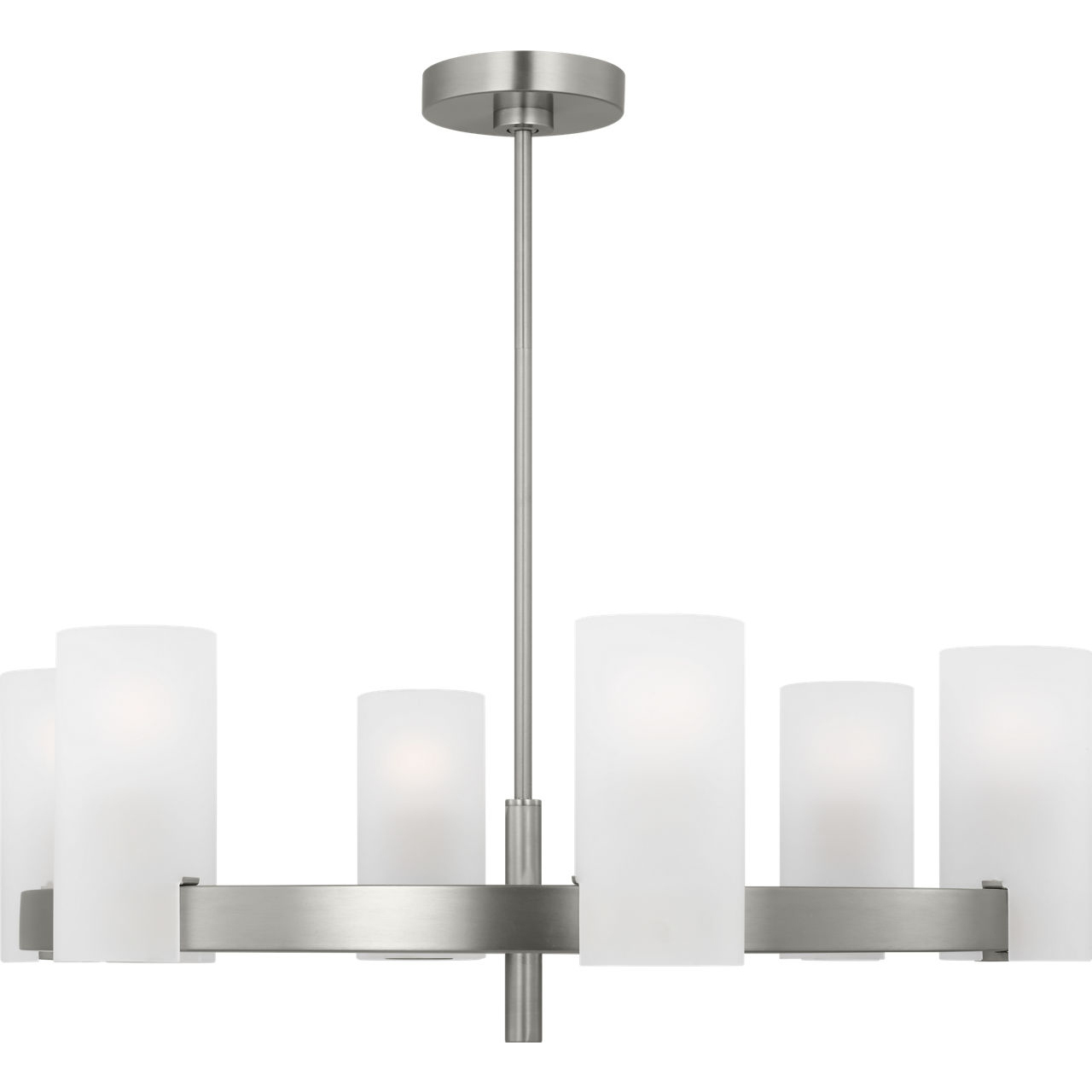 Drew & Jonathan Scott Rhode 6 Light 30 inch Brushed Steel Chandelier Ceiling Light