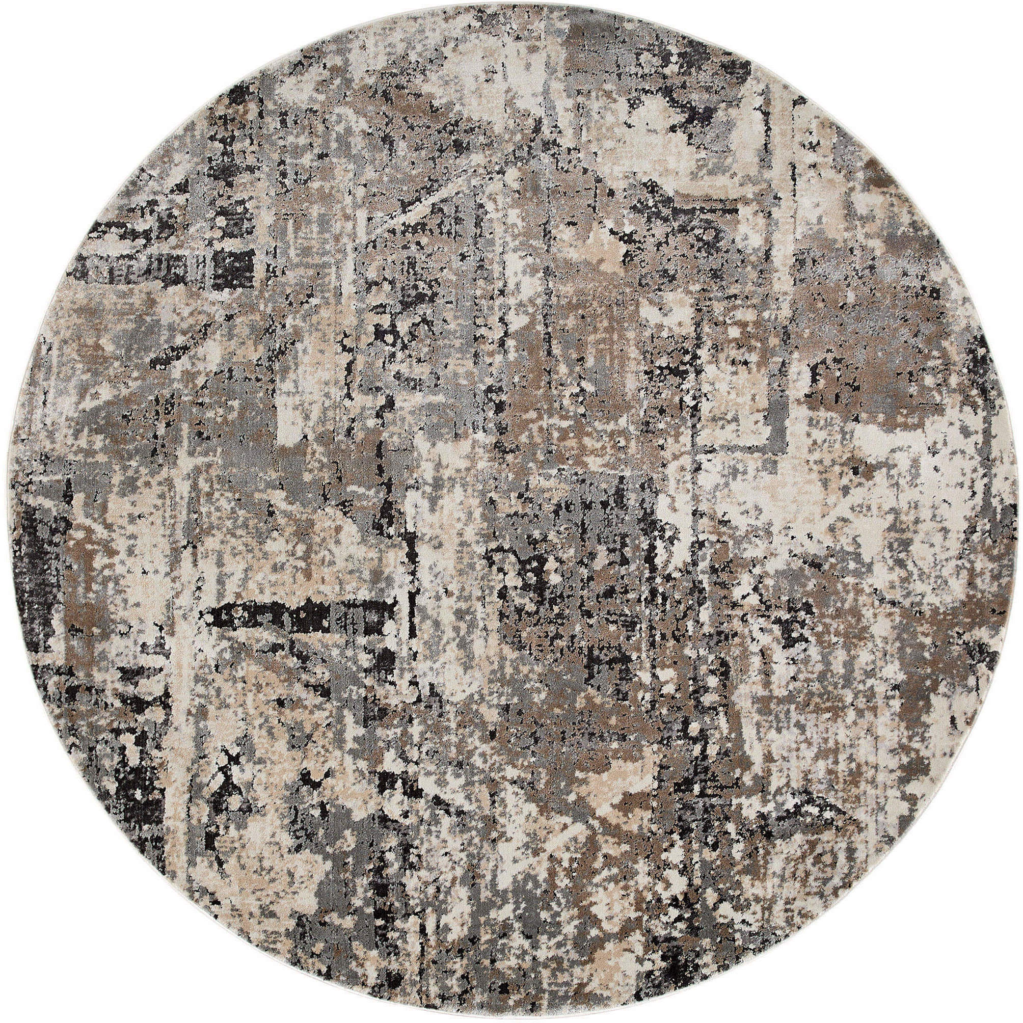 Hadim Black/Grey Rug in 7 Round