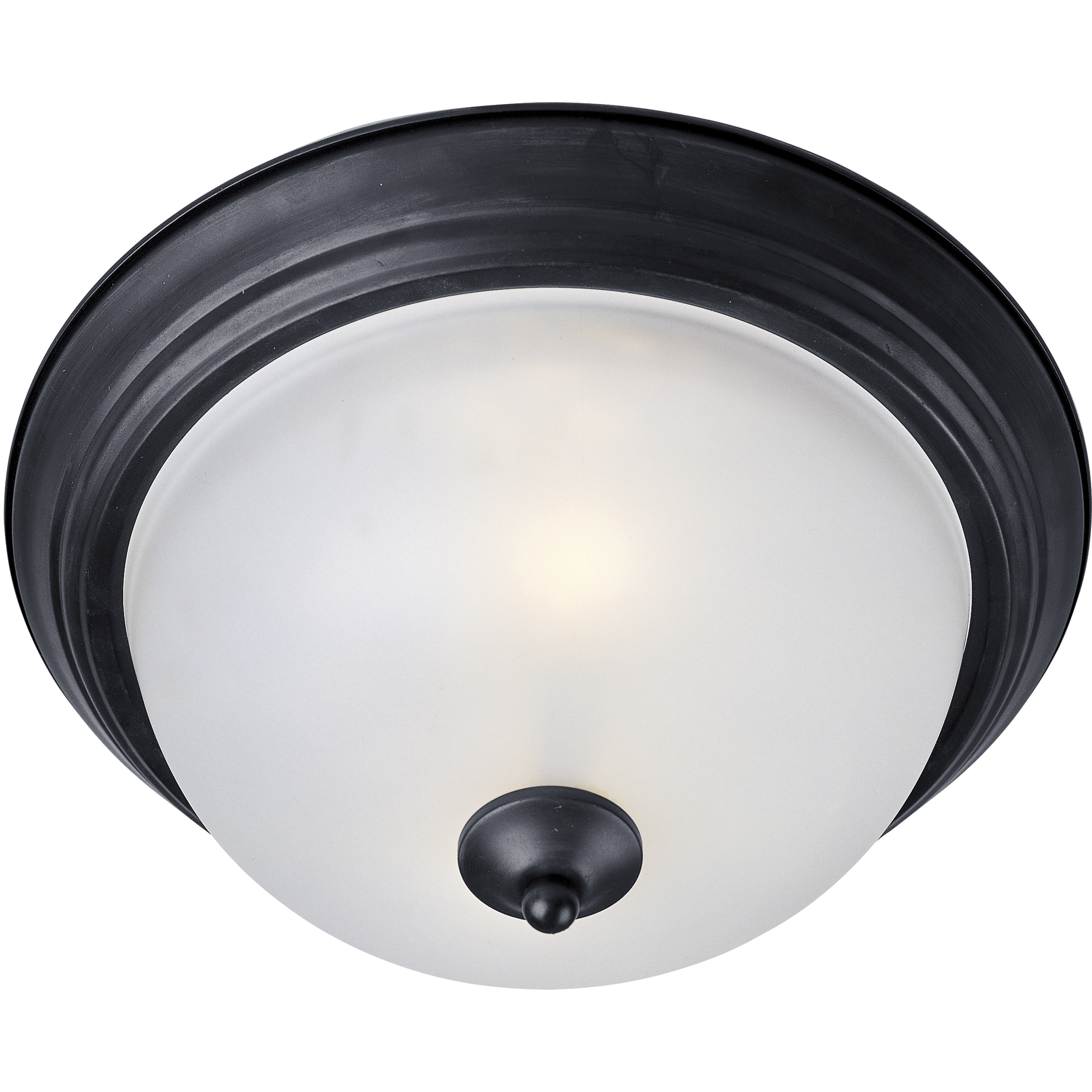 Essentials - 584x 2 Light 13.5 inch Black Flush Mount Ceiling Light in Frosted