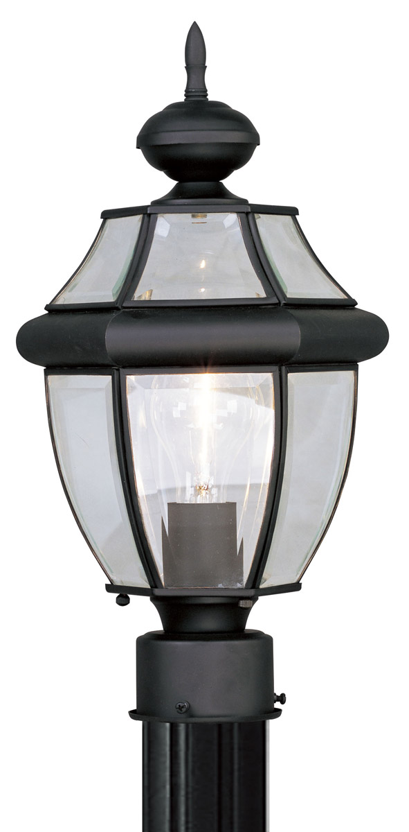 Monterey 1 Light 17 inch Black Outdoor Post Top Lantern