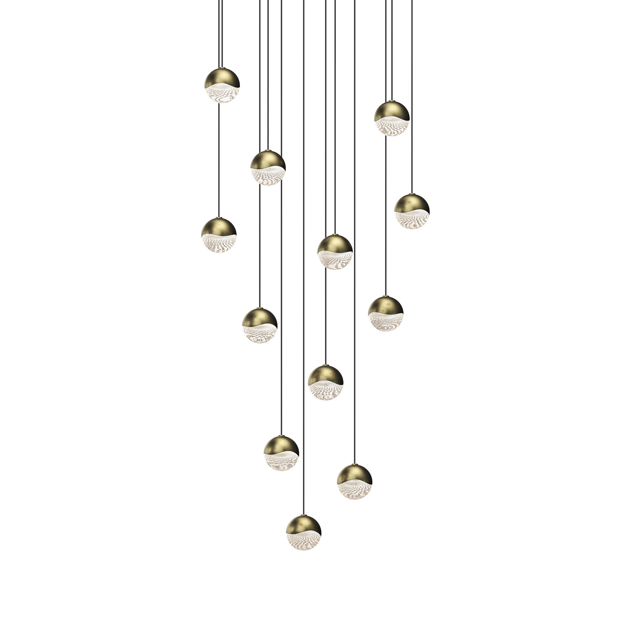 Grapes LED 15.5 inch Brass Pendant Ceiling Light in Small