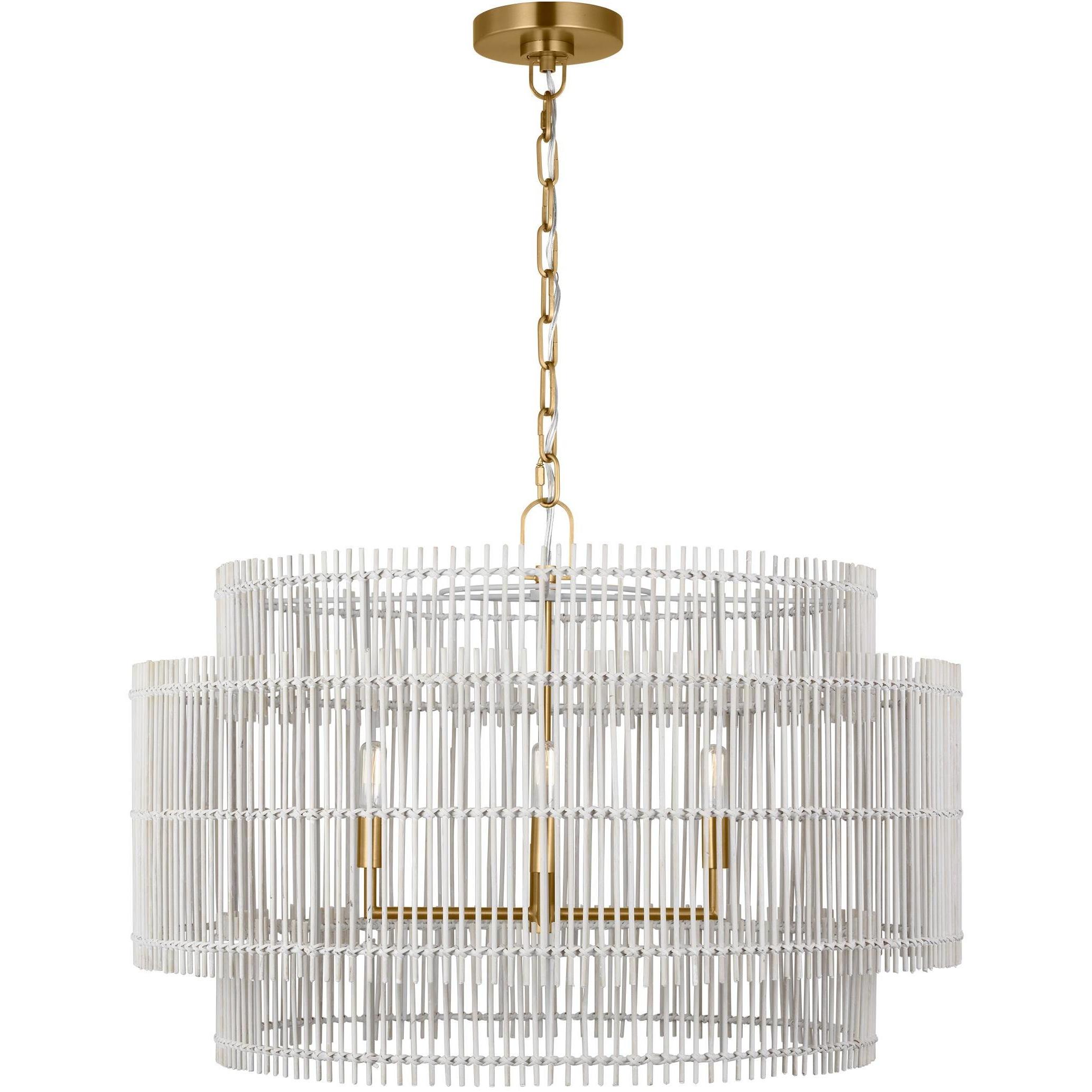 ED Ellen DeGeneres Elio 4 Light 30 inch Burnished Brass Hanging Shade Ceiling Light