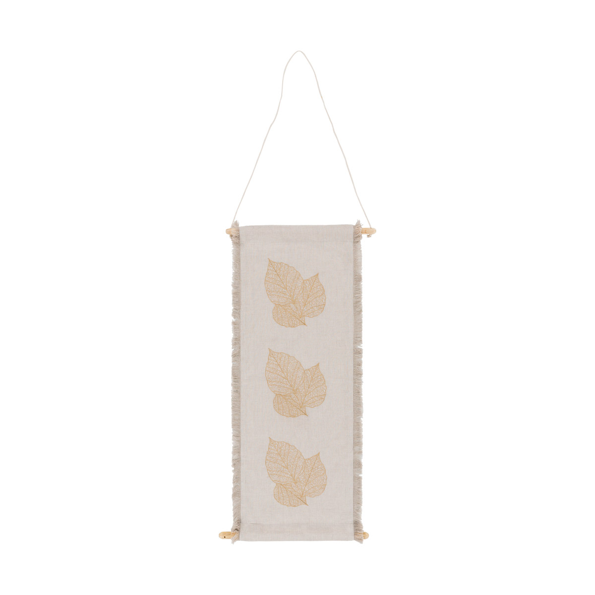 Leaves Ivory/Wheat Wall Hangings, Rectangle
