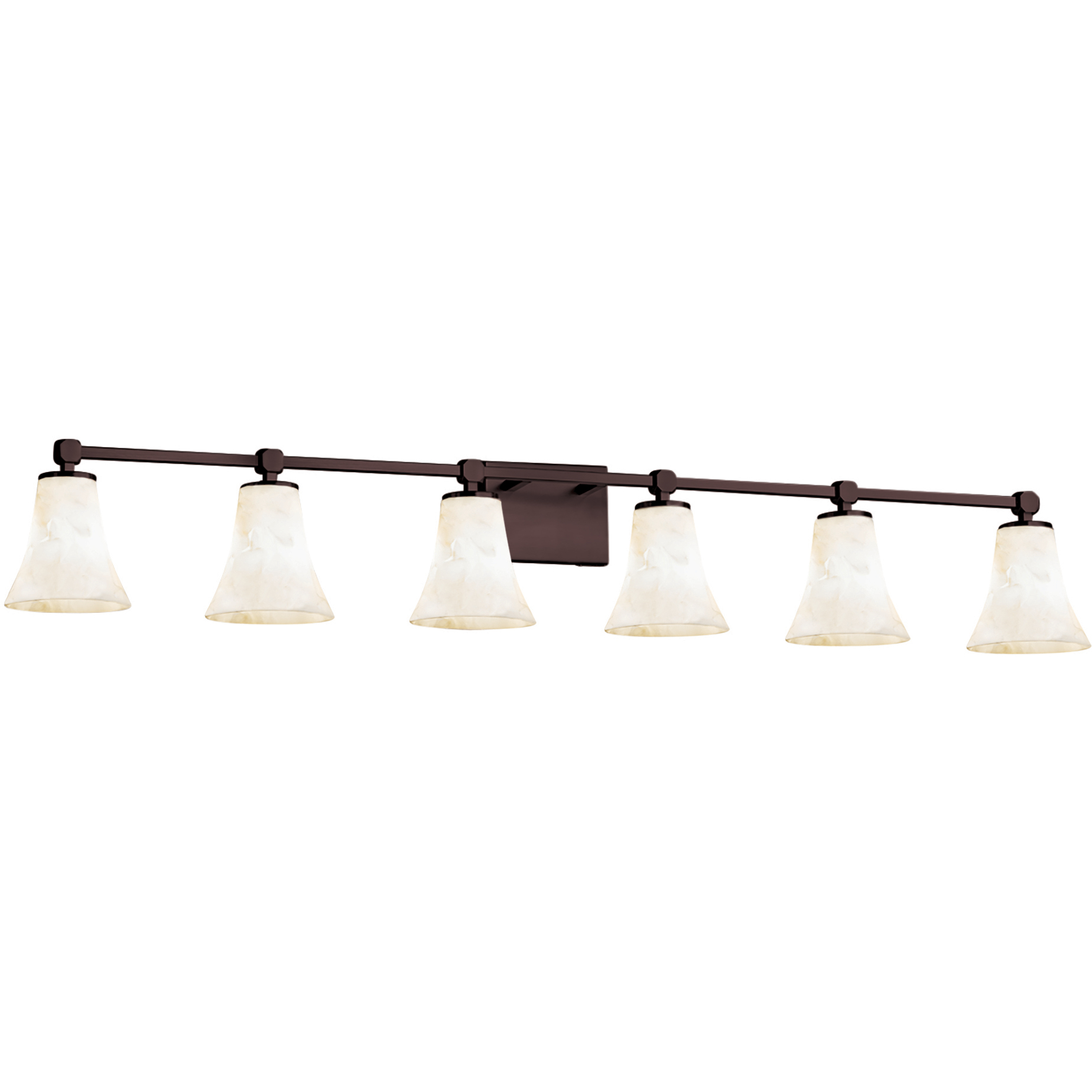 Alabaster Rocks 6 Light 51.5 inch Brushed Nickel Vanity Light Wall Light in LED, Oval