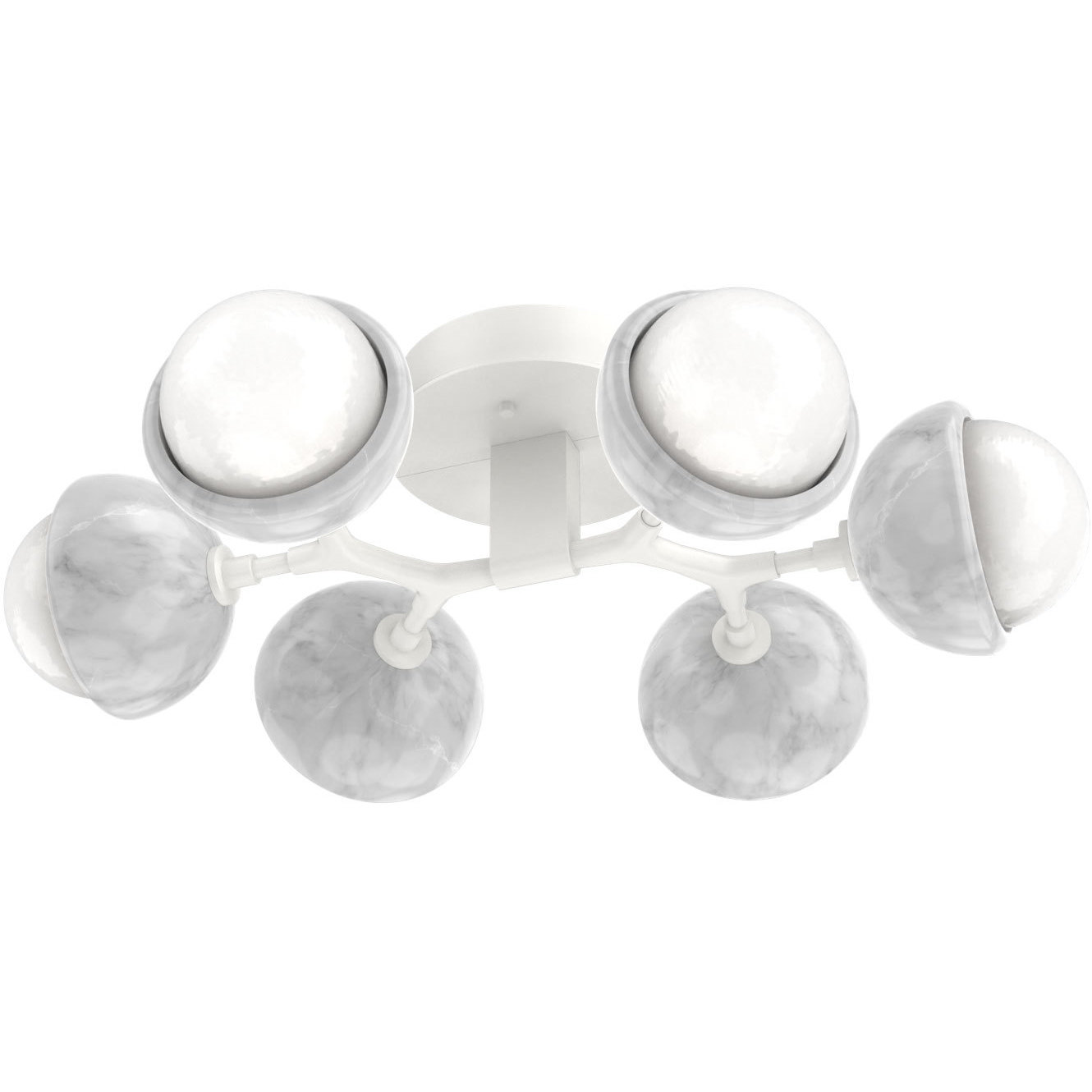 Cabochon LED 26.5 inch Salt White with White Marble Flush Mount Ceiling Light in 3000K LED