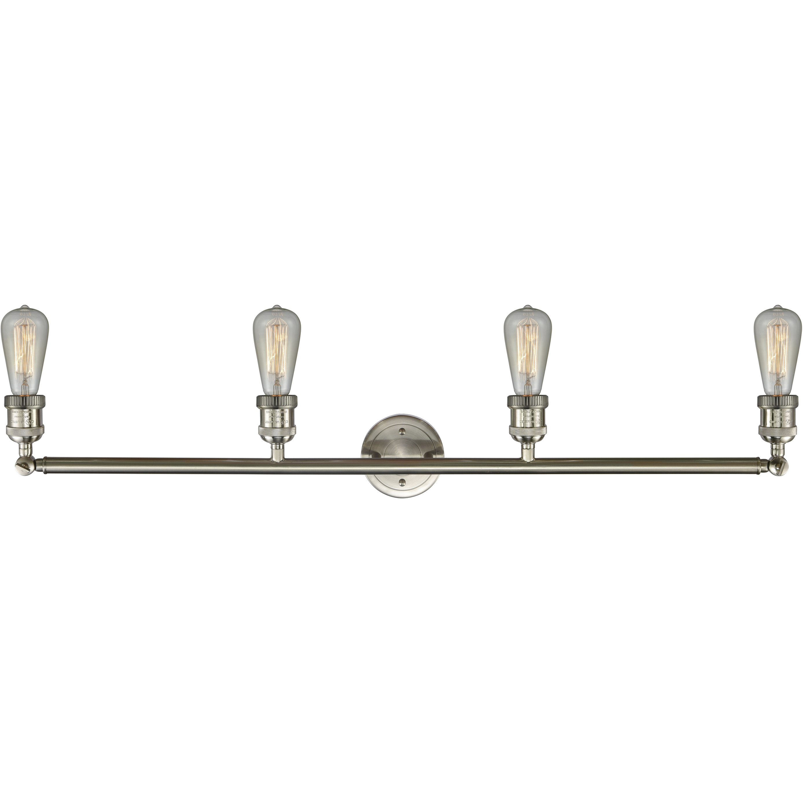 Franklin Restoration Small Cone LED 42.25 inch Brushed Satin Nickel Bath Vanity Light Wall Light in Seedy Glass, Franklin Restoration