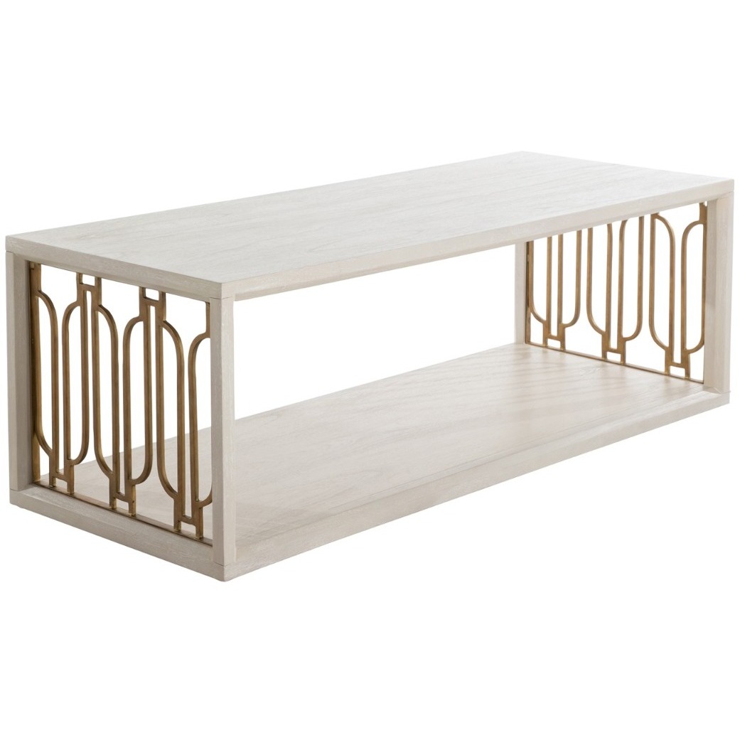 Ainsworth 54 X 21 inch Cerused White / Stained Gold Coffee Table