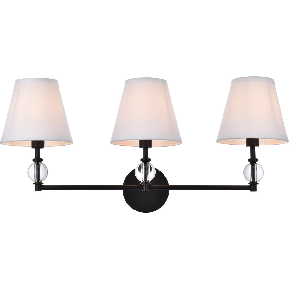 Bethany 3 Light 27.5 inch Black Bath Sconce Wall Light