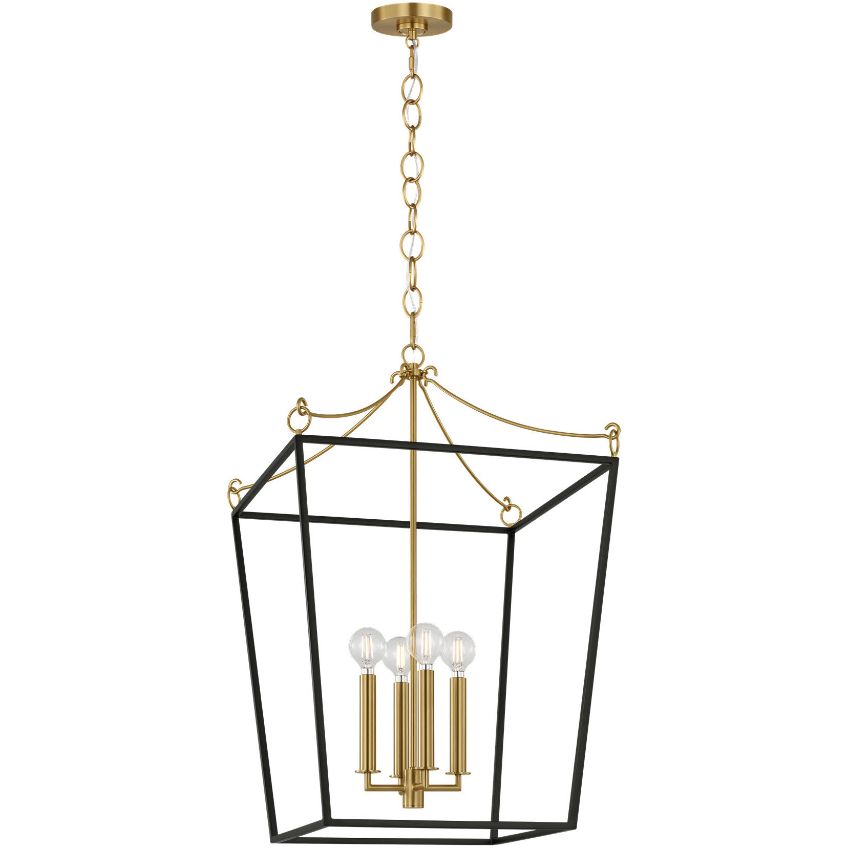 kate spade new york Carlyle 3 Light 13.75 inch Midnight Black / Burnished Brass Lantern Pendant Ceiling Light