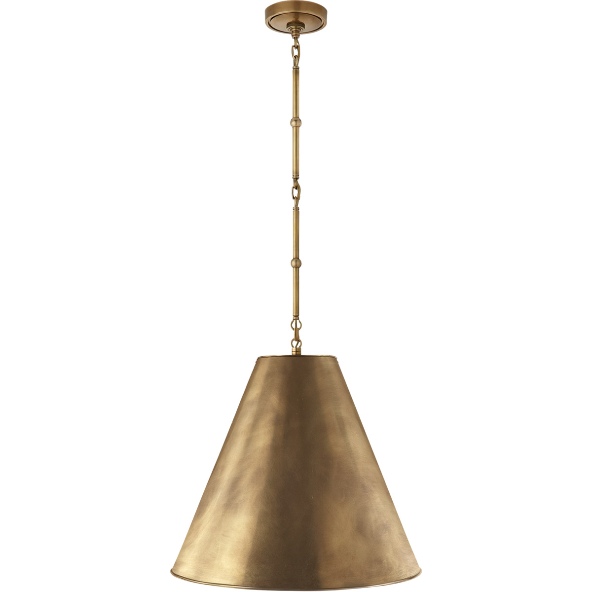 Thomas O'Brien Goodman 1 Light 18 inch Hand-Rubbed Antique Brass Hanging Shade Ceiling Light, Medium