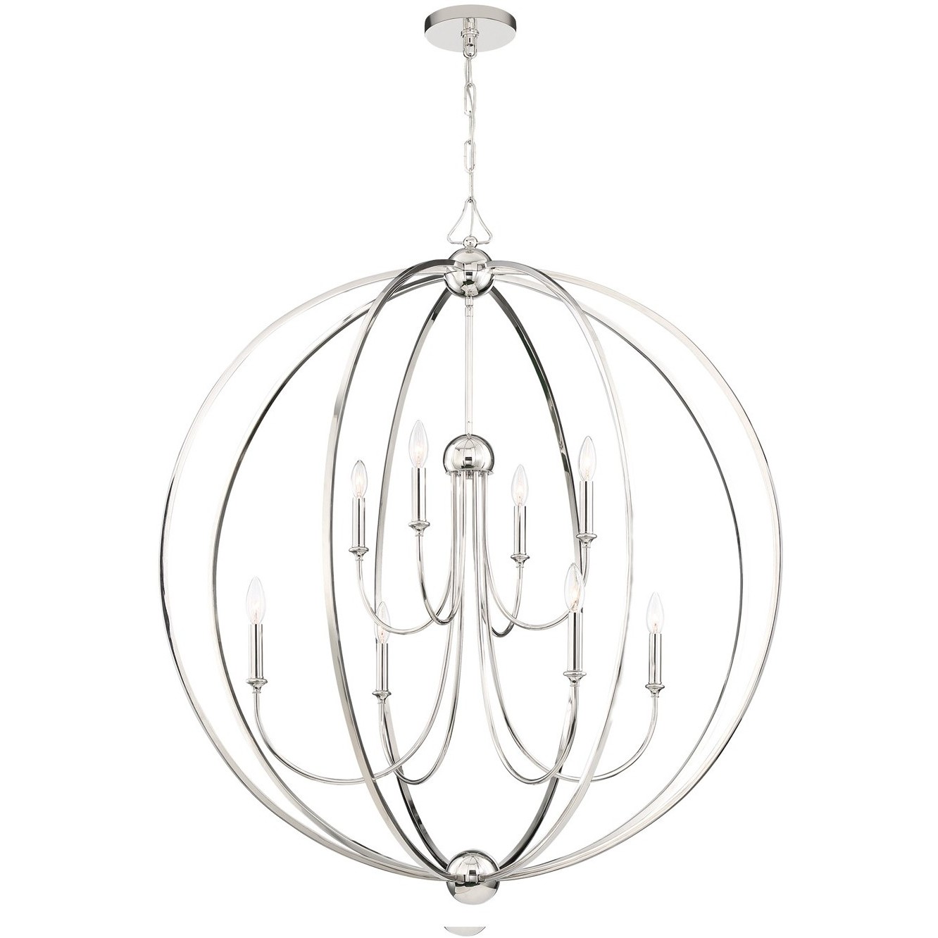 Sylvan 8 Light 40 inch Polished Nickel Chandelier Ceiling Light