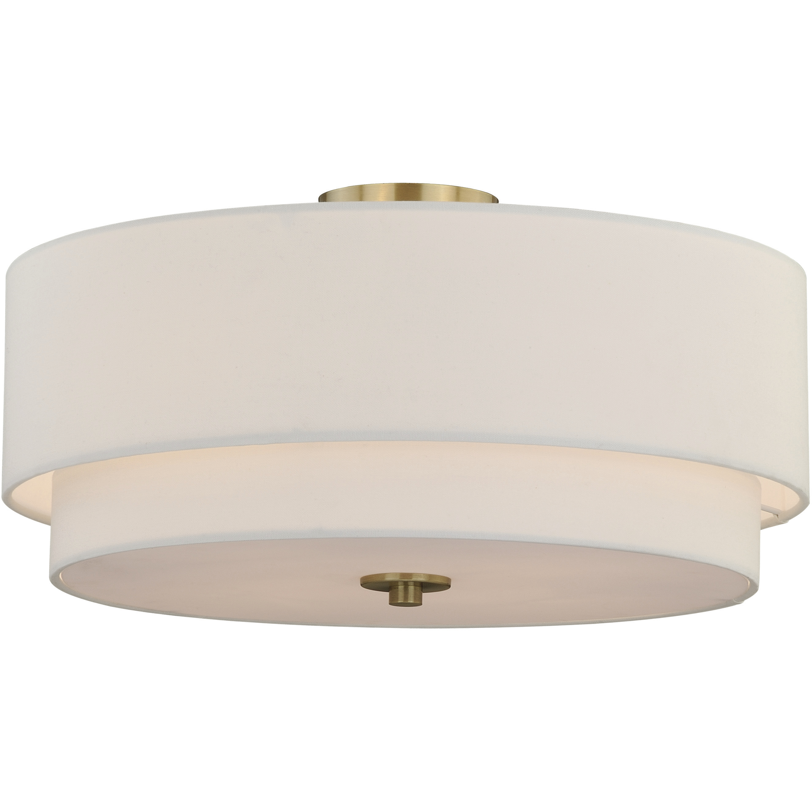 Burnaby LED 20.5 inch Matte Brass Semi-Flush Mount Ceiling Light