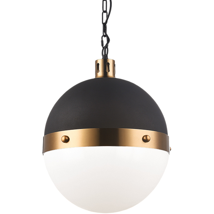 Torino 3 Light 14 inch Aged Gold Brass Pendant Ceiling Light in Aged Gold Brass and Opal Glass