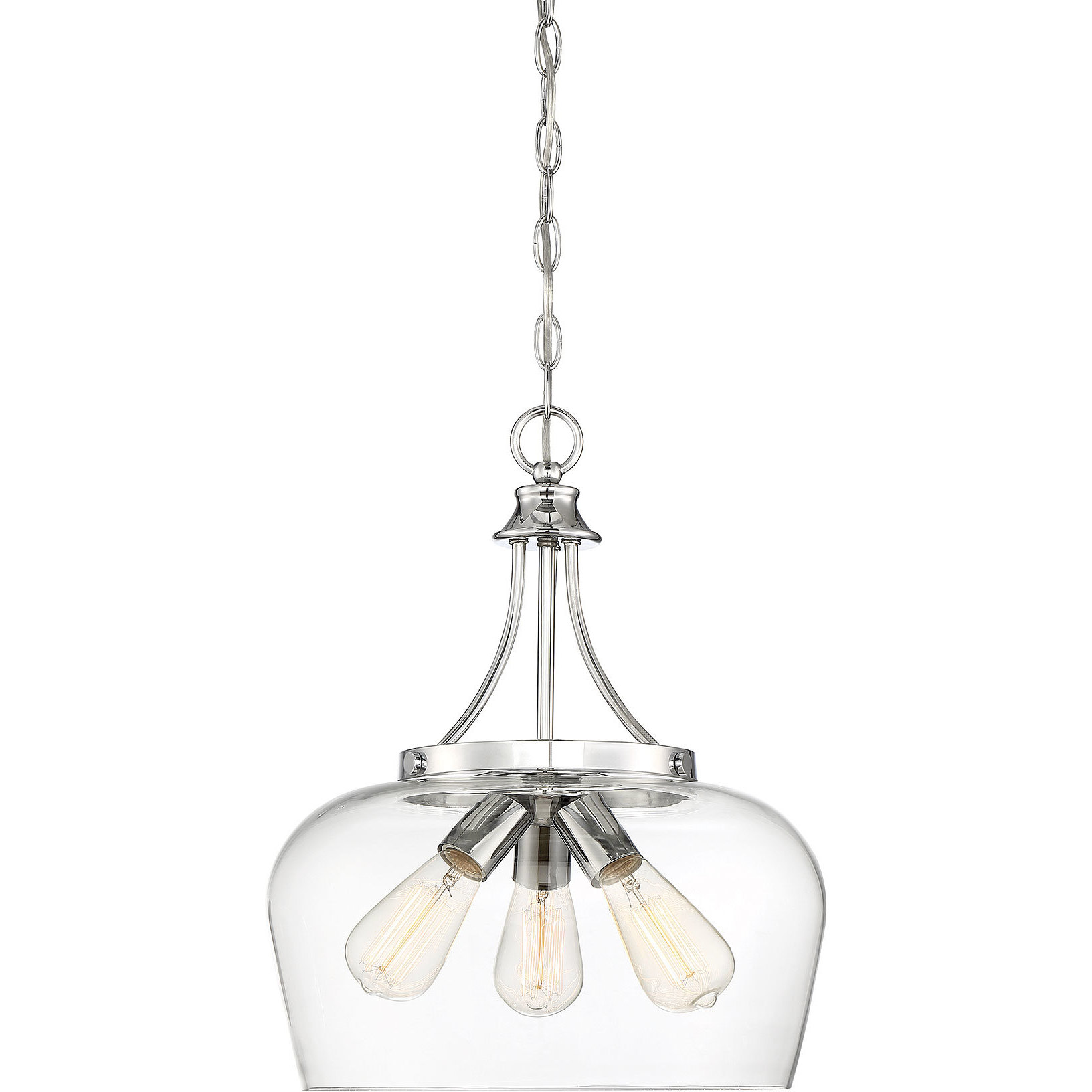 Octave 3 Light 15 inch Polished Chrome Pendant Ceiling Light, Essentials