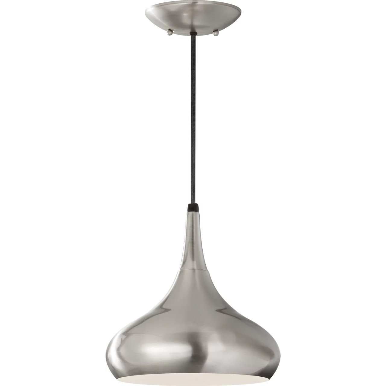 Belle 1 Light 10 inch Brushed Steel Pendant Ceiling Light, Medium
