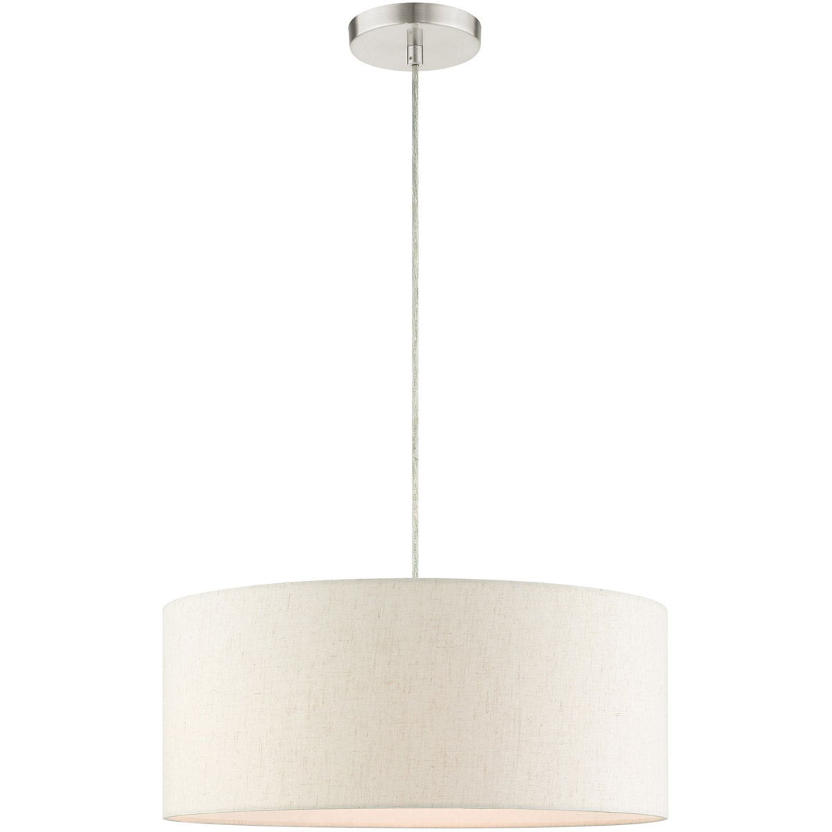 Meadow 3 Light 18 inch Brushed Nickel Drum Pendant Ceiling Light