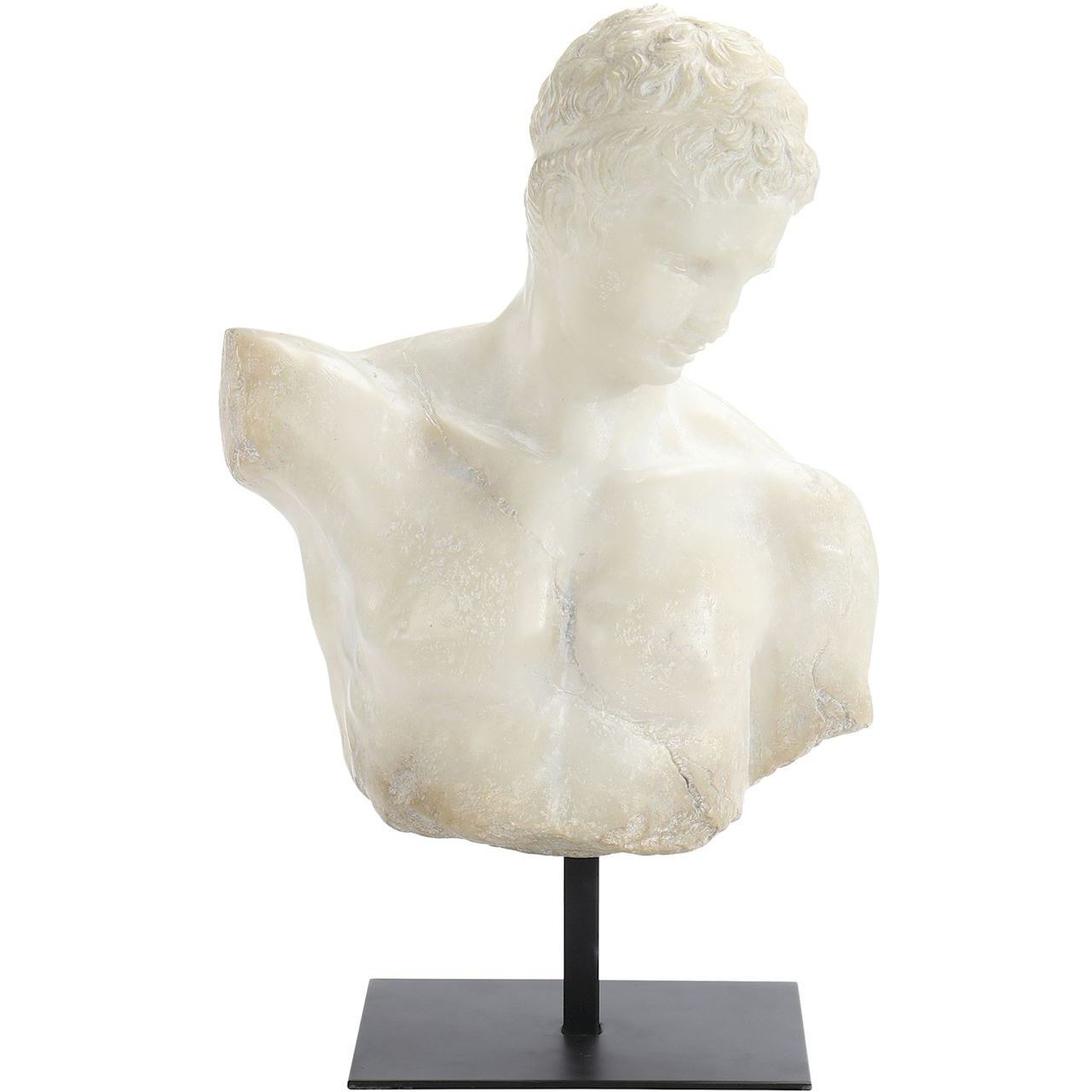 Greek Bust 18.25 X 10.75 inch Sculpture, on Metal Base