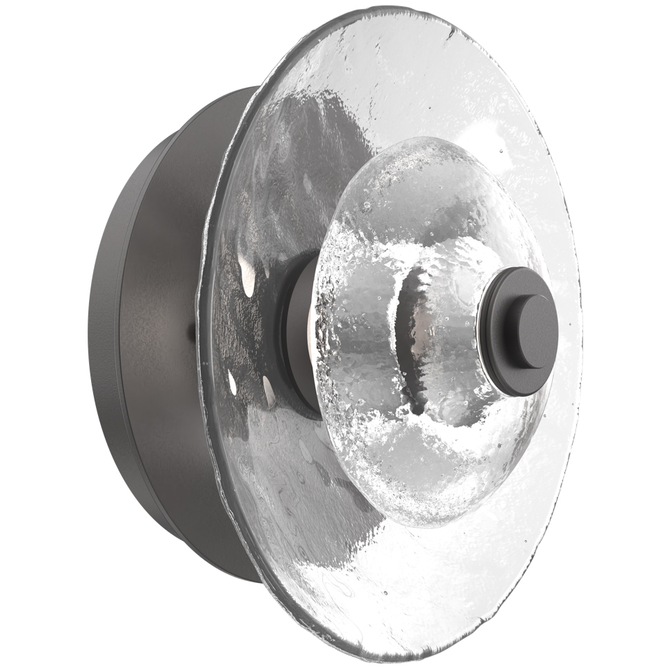 Atmosphere Cirrus LED Graphite Sconce/Flush Mount Ceiling Light in 3000K LED, Clear Granite, Medium