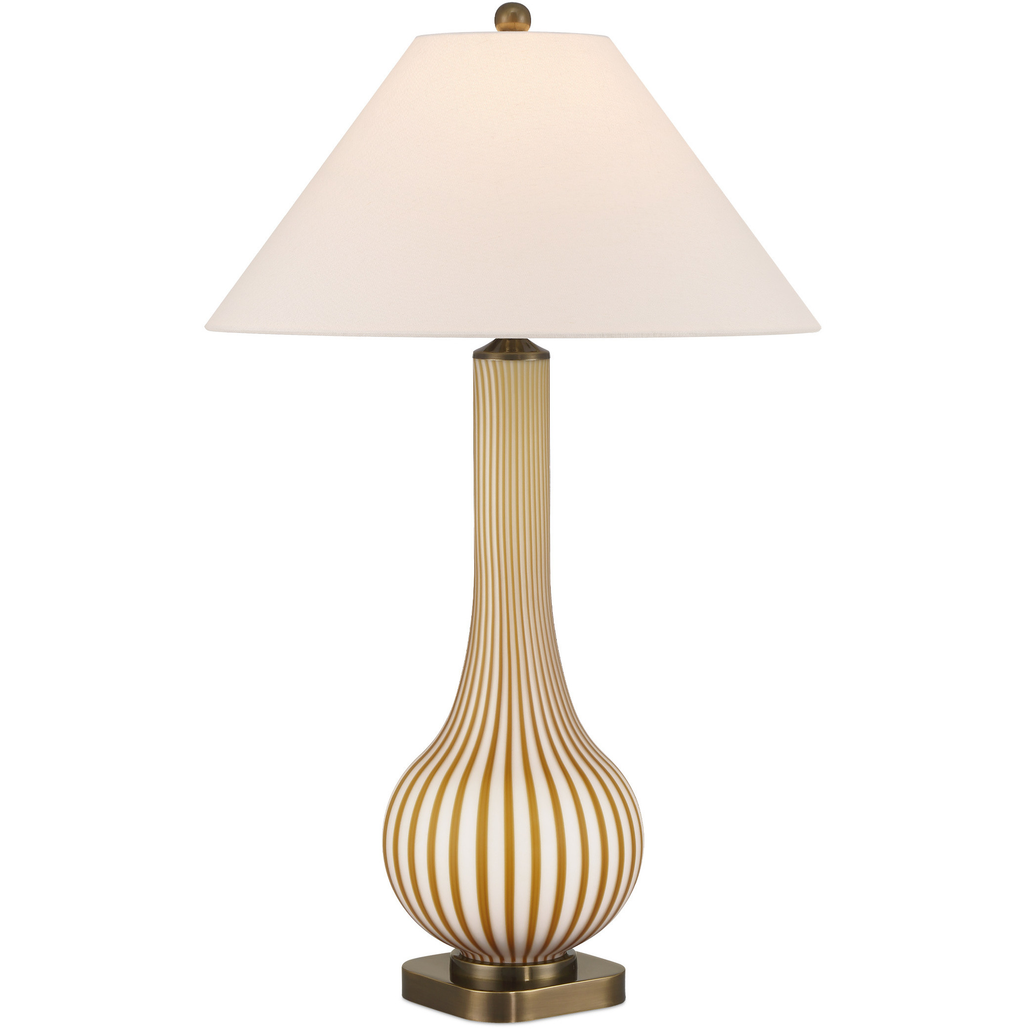 Striae 30.75 inch 100 watt Yellow and Off-White Table Lamp Portable Light