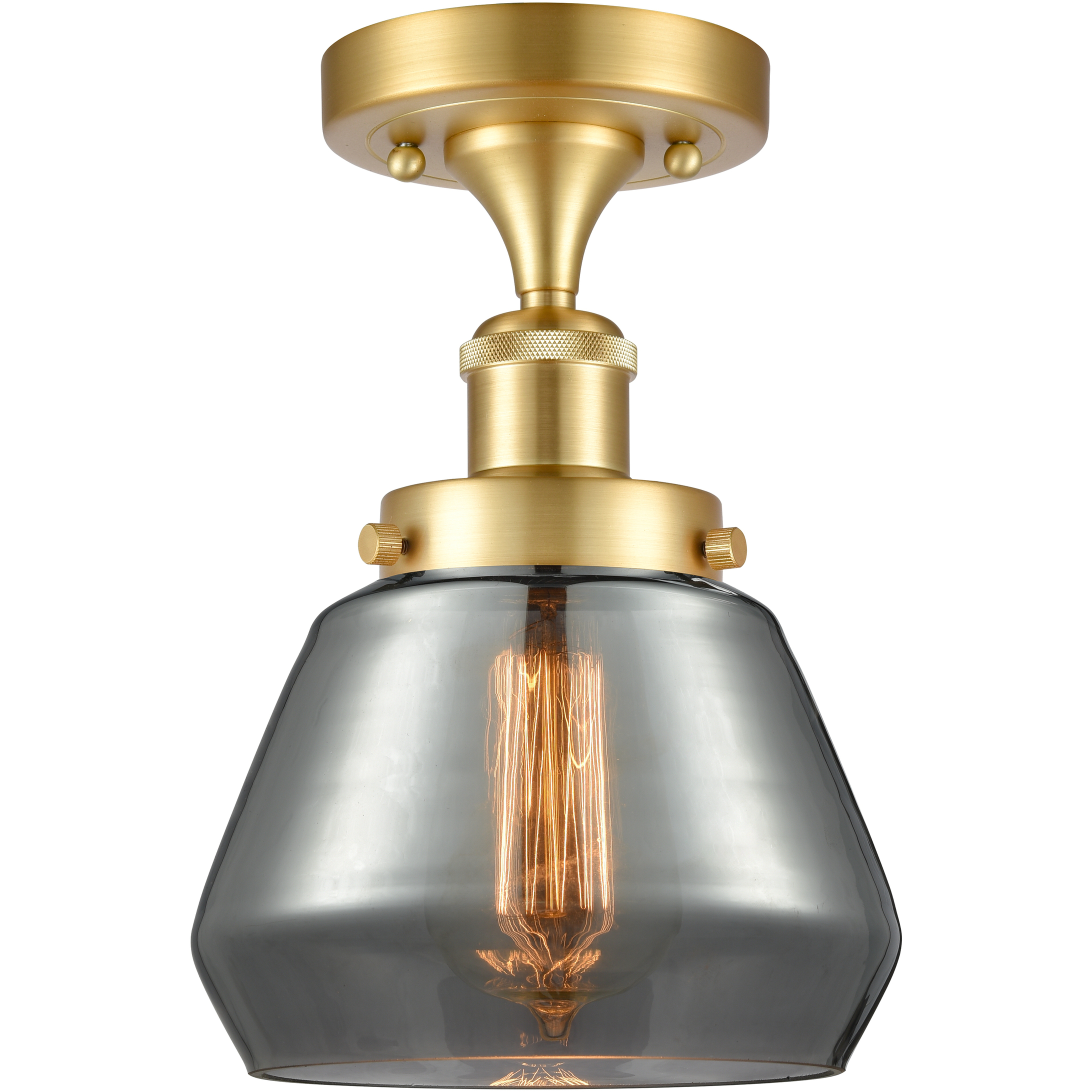 Fulton 1 Light 6.5 inch Satin Gold Semi-Flush Mount Ceiling Light