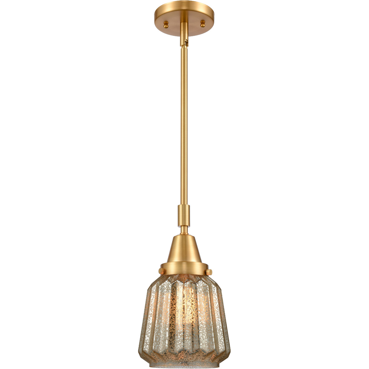 Franklin Restoration Chatham 1 Light 6 inch Satin Gold Mini Pendant Ceiling Light in Mercury Glass