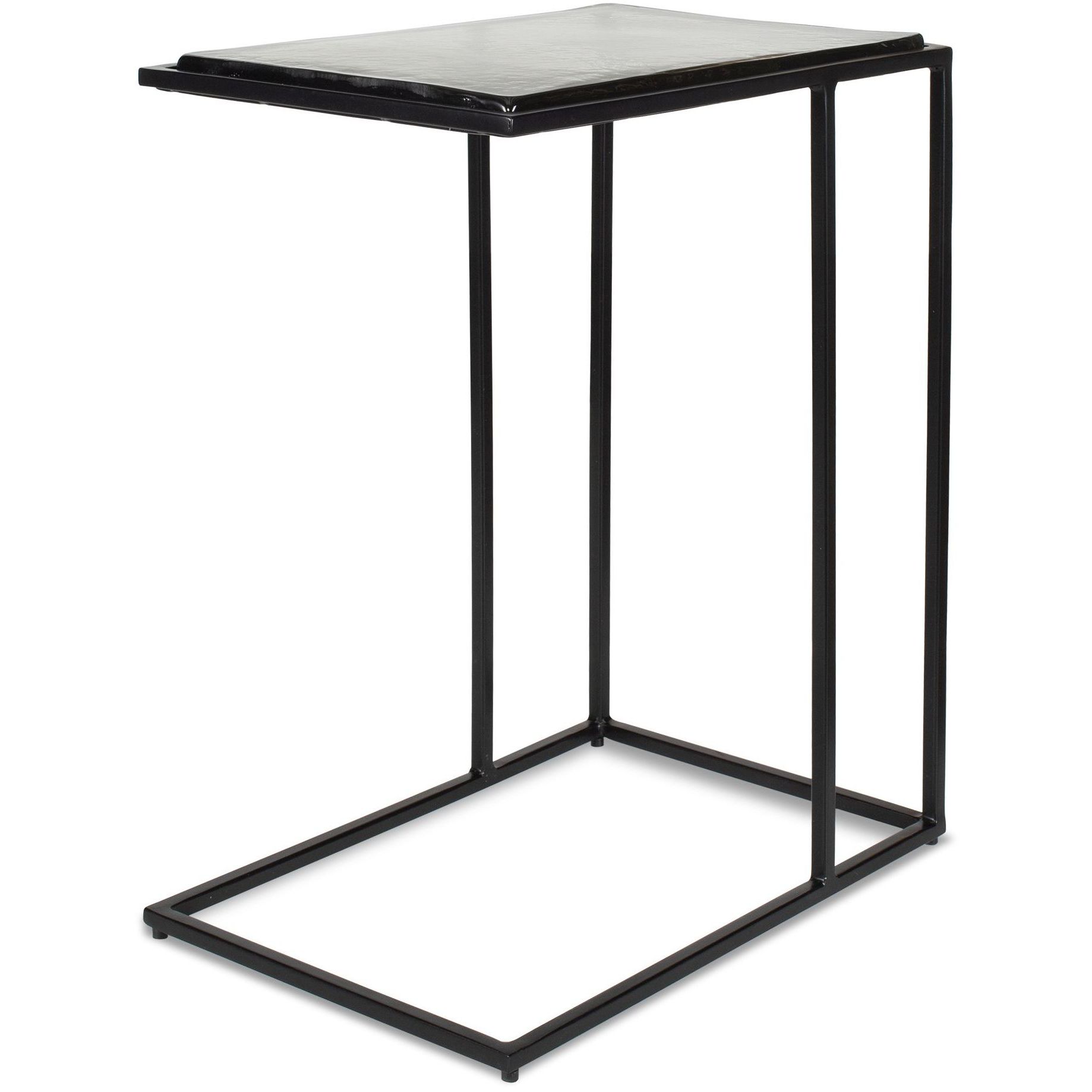 Mateo 23 X 18 inch Cast Glass and Black Accent Table