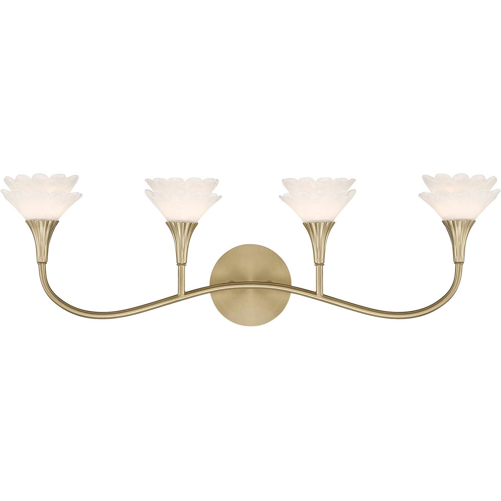 Florena 4 Light 30.5 inch Noble Brass Bathroom Vanity Light Wall Light