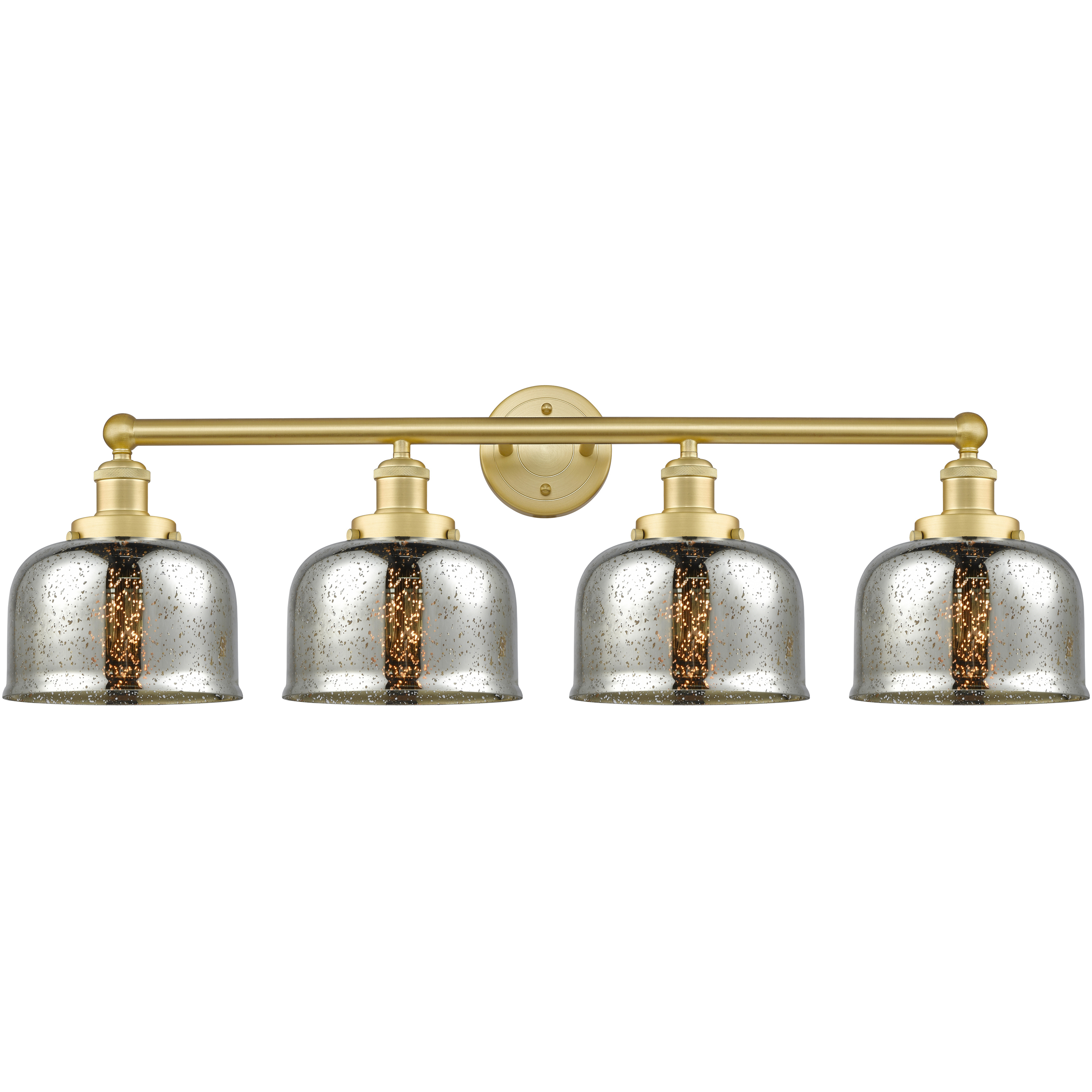 Bell 4 Light 33.5 inch Satin Gold Bath Vanity Light Wall Light in Silver Plated Mercury